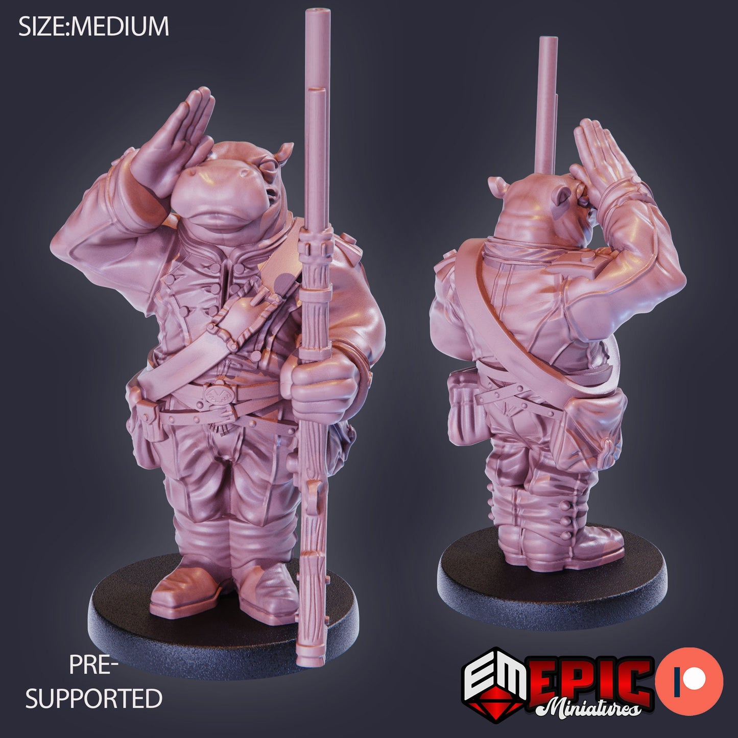 Hippo Soldier (4 Variants) - Epic Miniatures