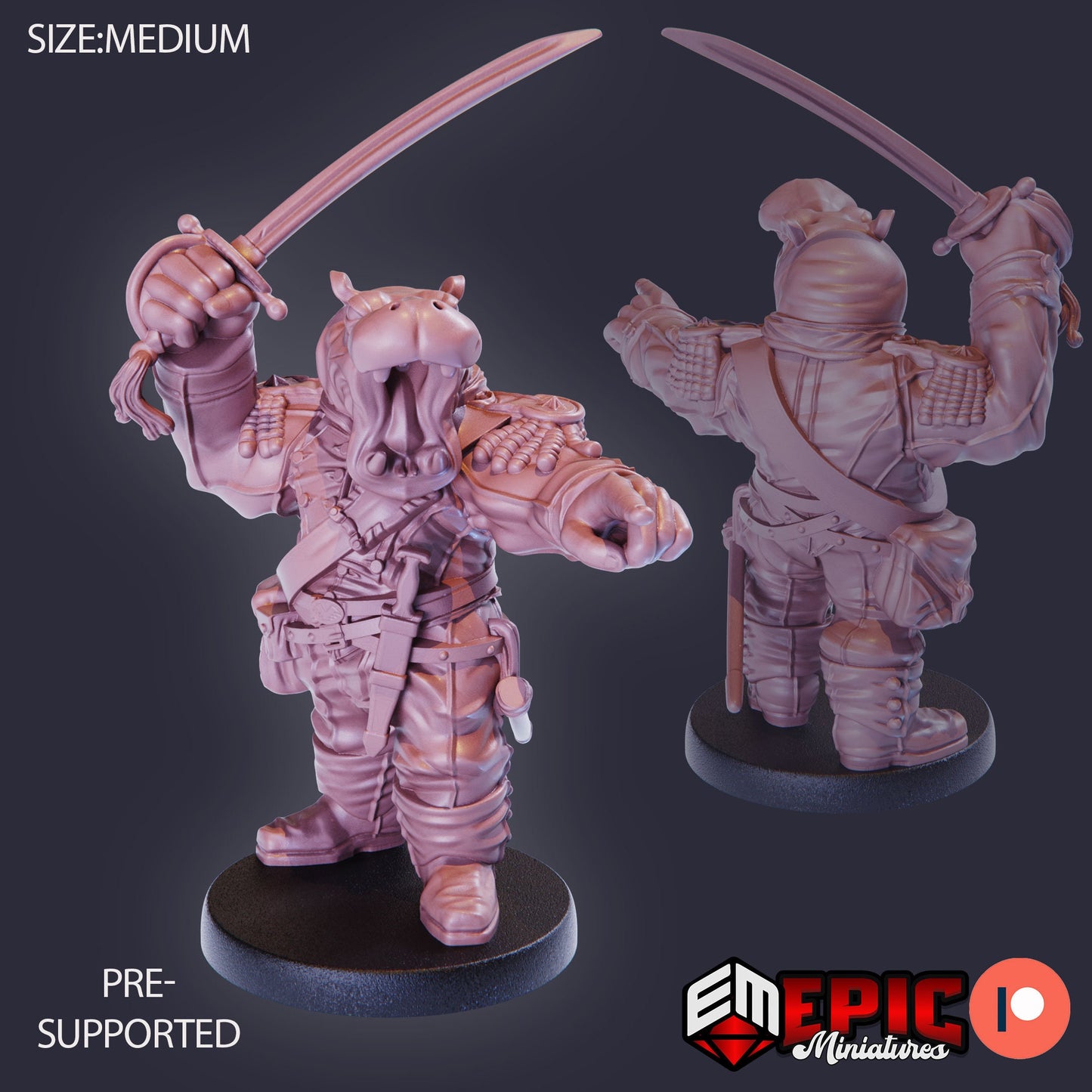 Hippo Soldier (4 Variants) - Epic Miniatures