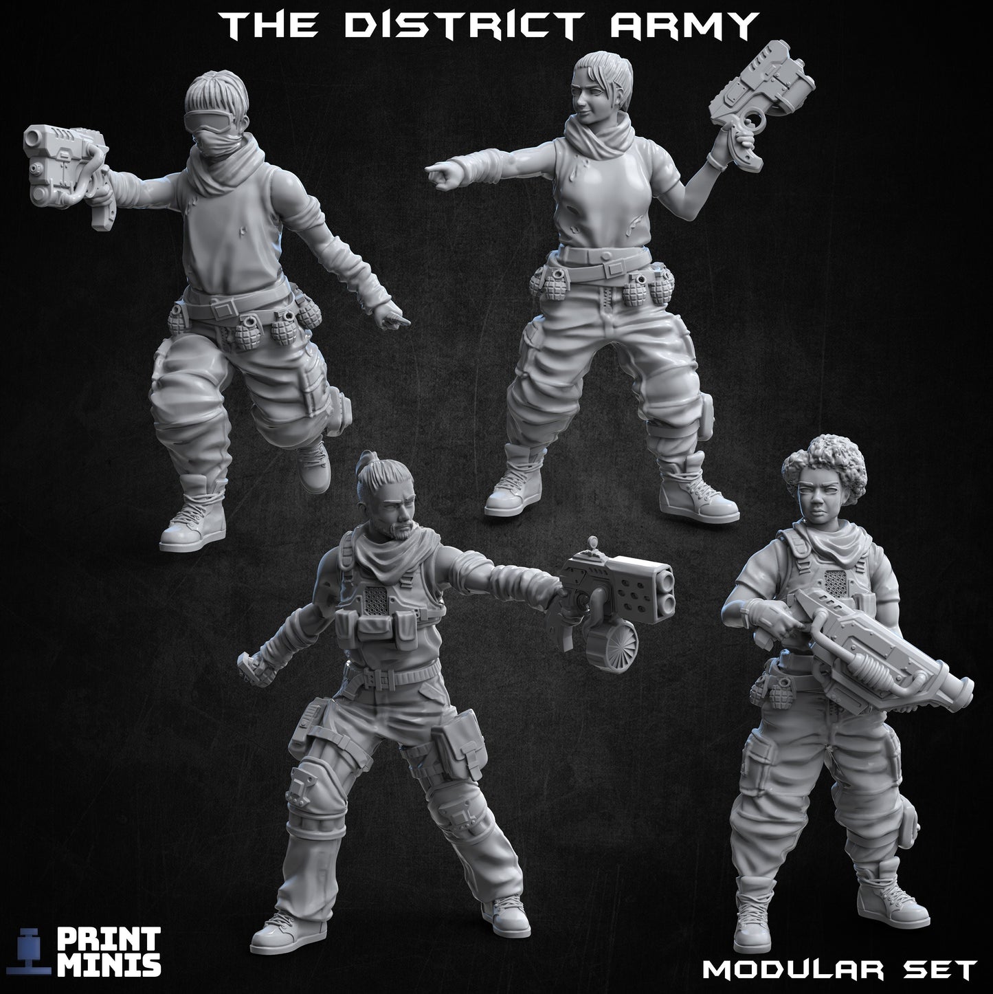 District Army - Whole Poses (13 Variants Available) - Print Minis