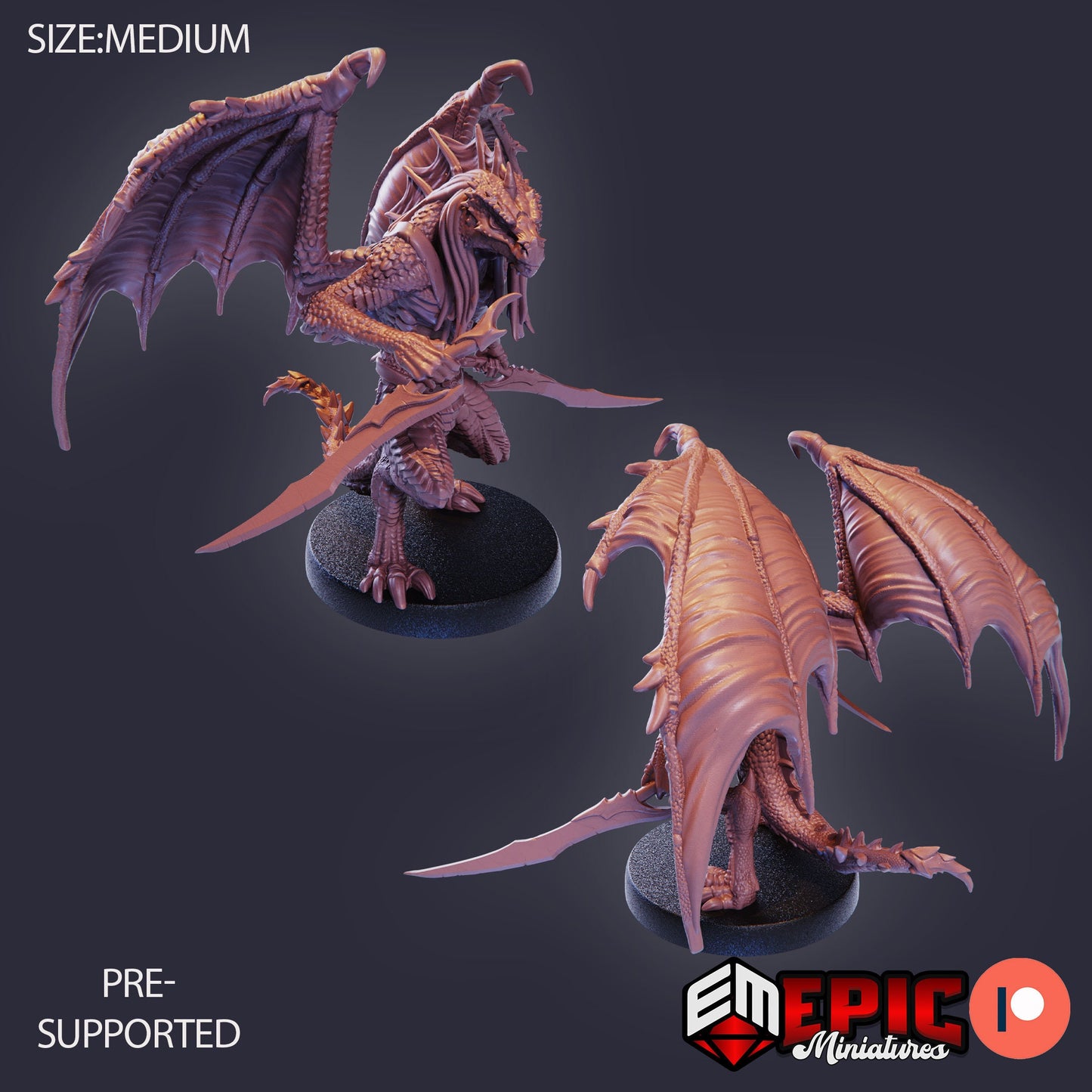 Draconic Demon Green (3 Variants) - Epic Miniatures