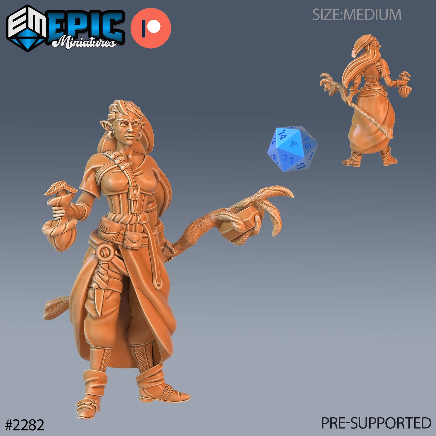 Elven Earth Druid (5 Variants Available) - Epic Miniatures