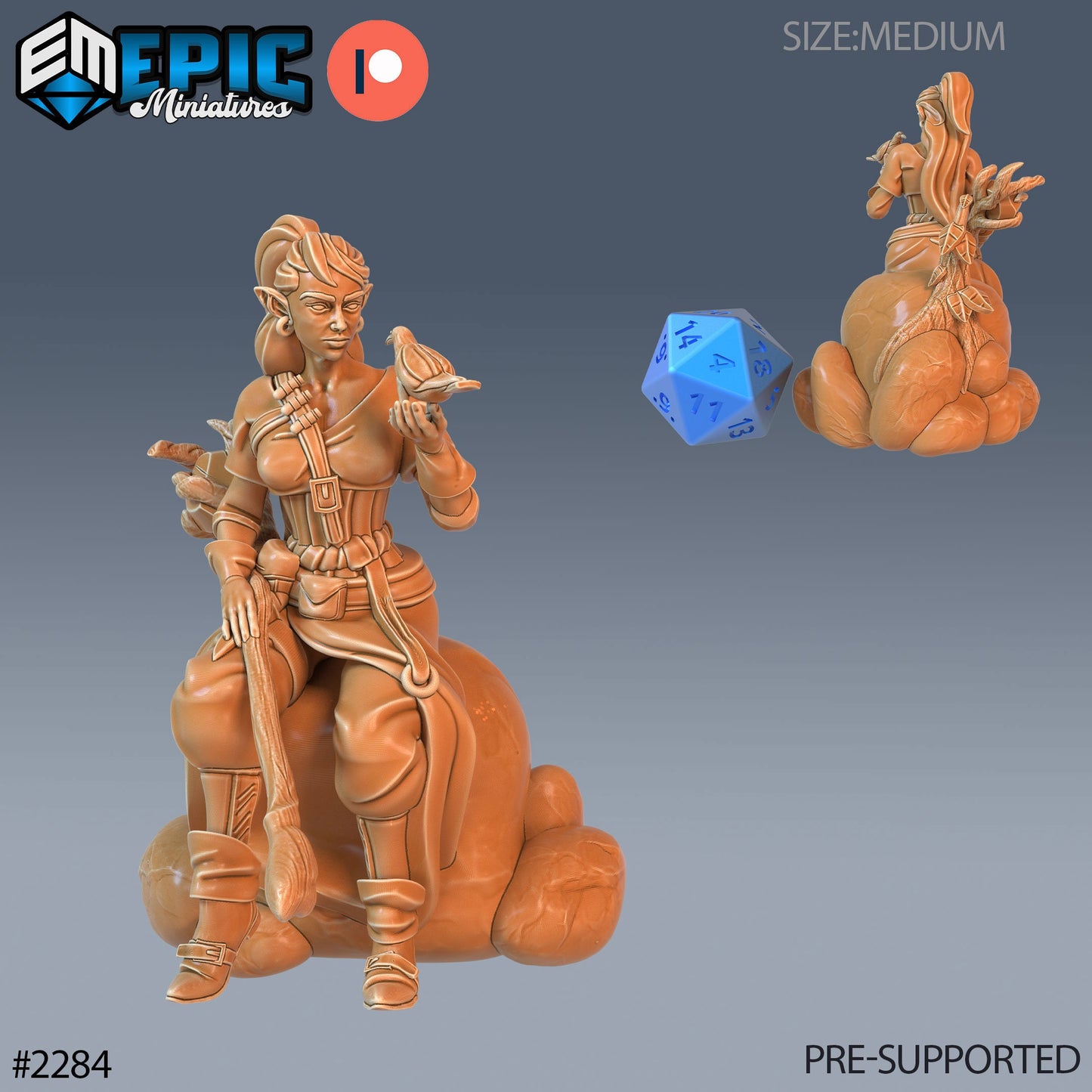 Elven Earth Druid (5 Variants Available) - Epic Miniatures