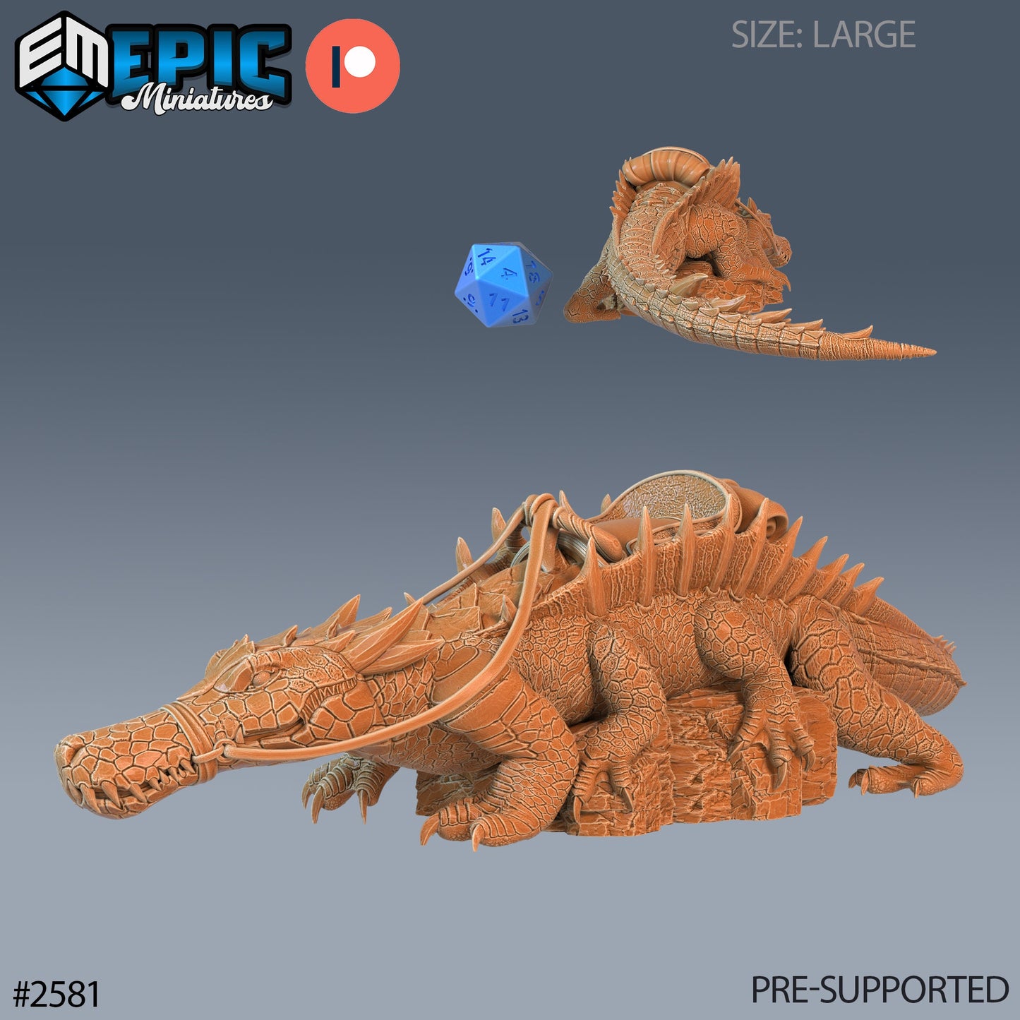 River Crocodile (3 Variants Available) - Epic Miniatures