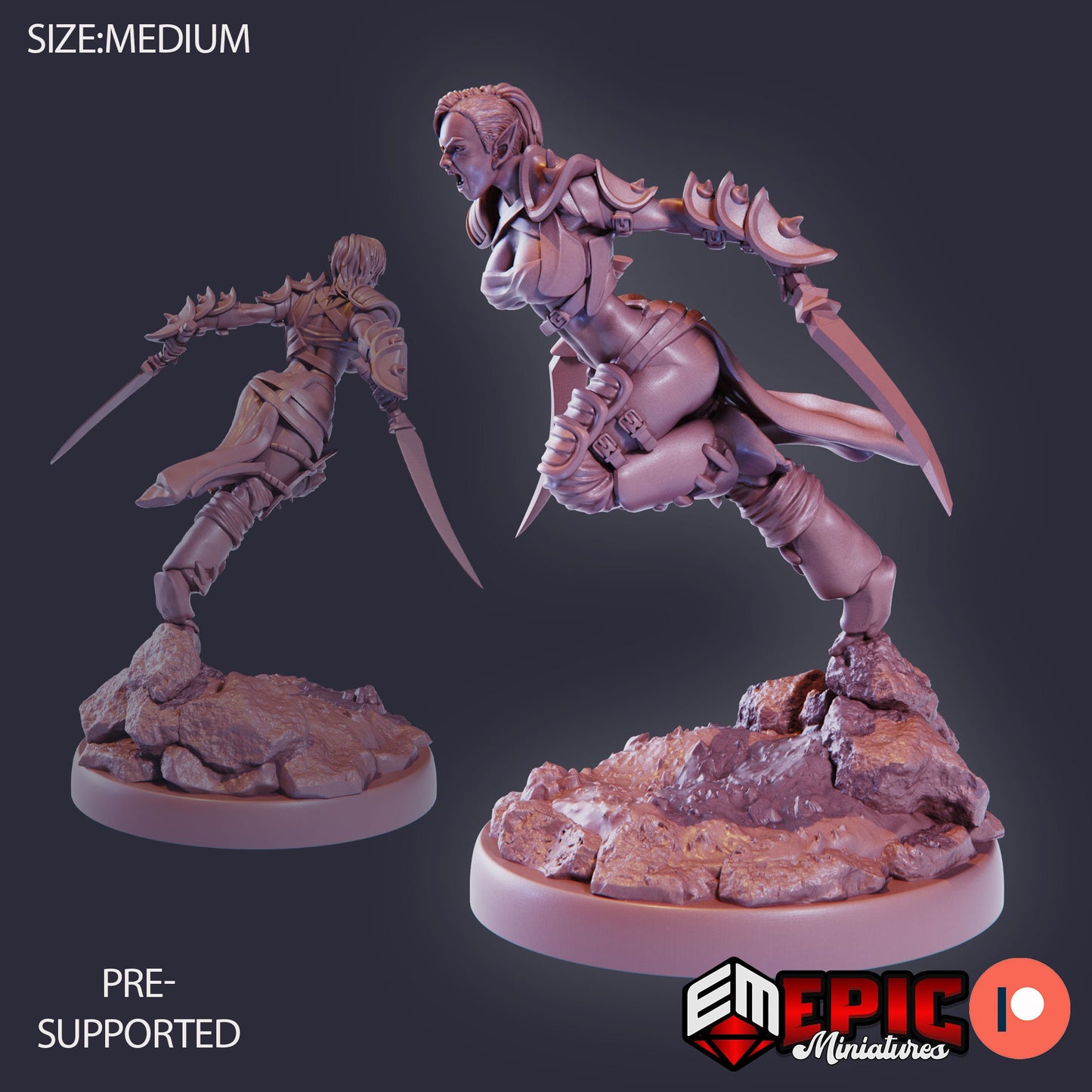 Elven Huntress (3 Variants Available) - Epic Miniatures