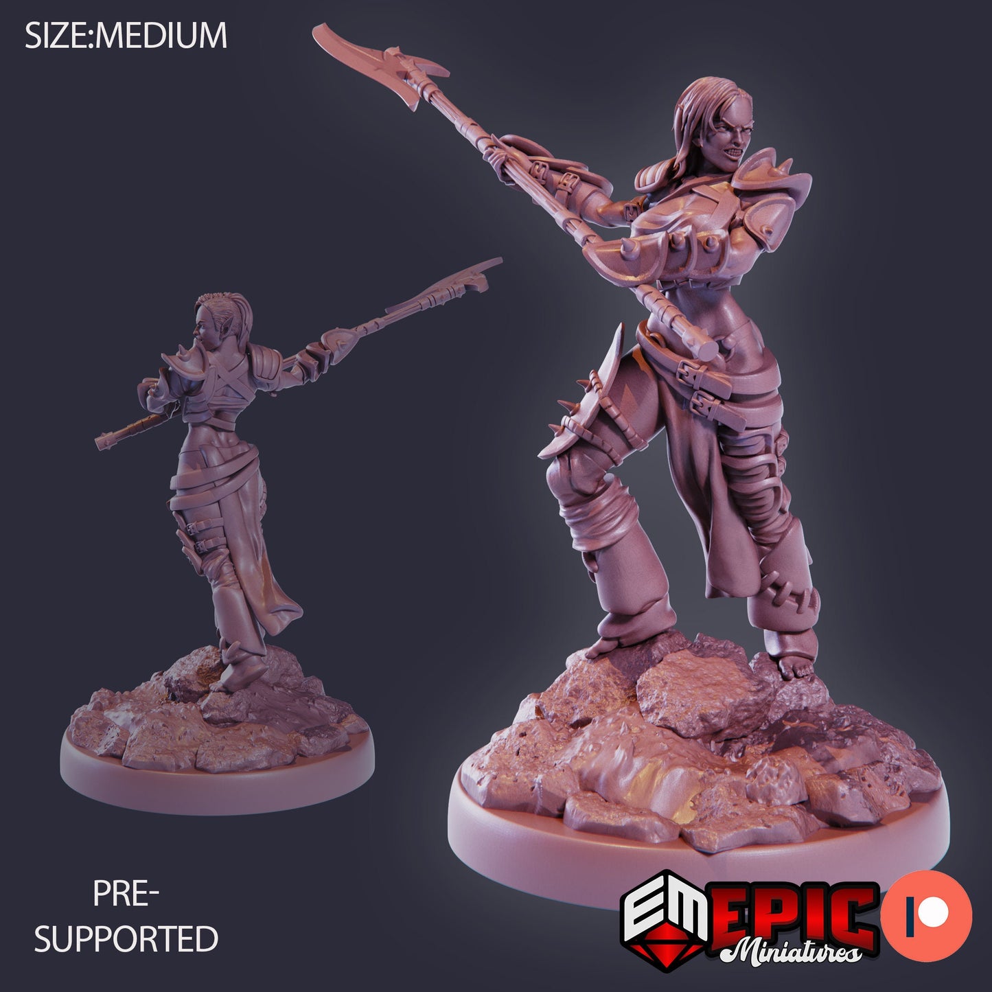 Elven Huntress (3 Variants Available) - Epic Miniatures