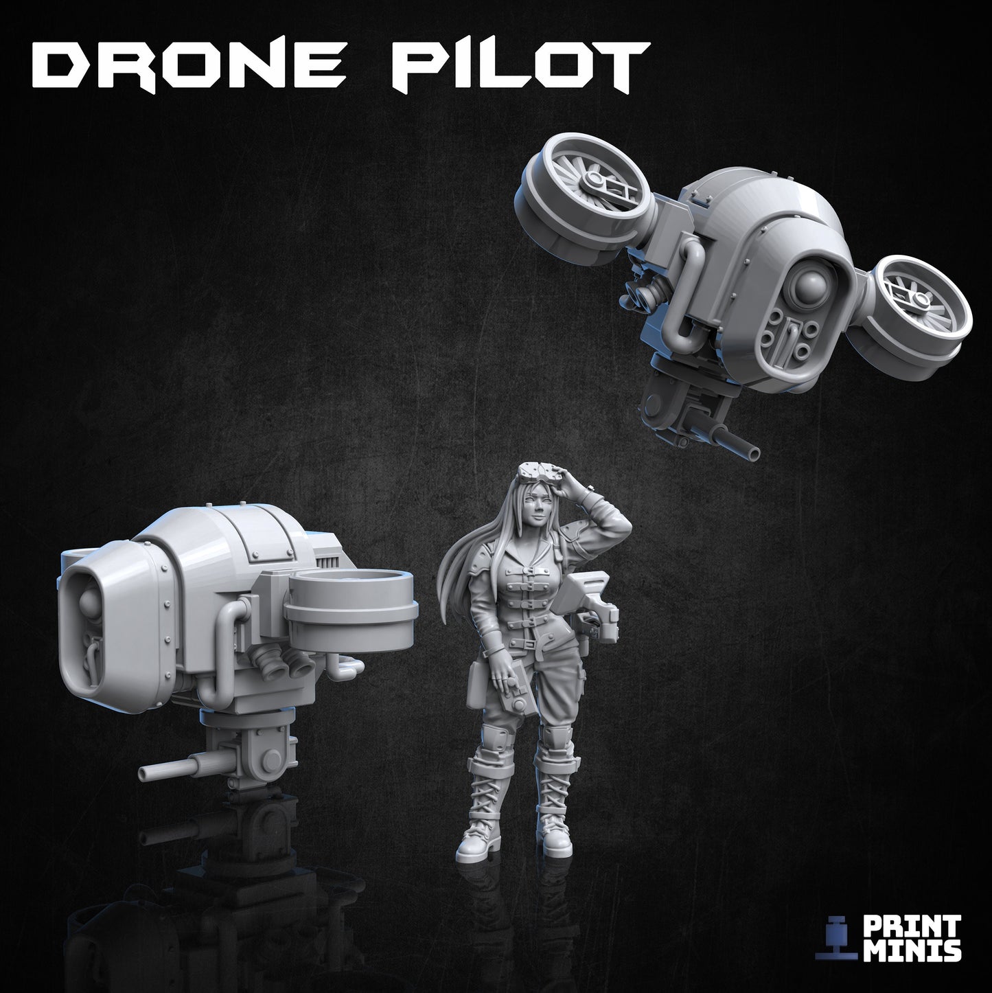 Drones and Drone Pilot (3 Variants Available) - Print Minis