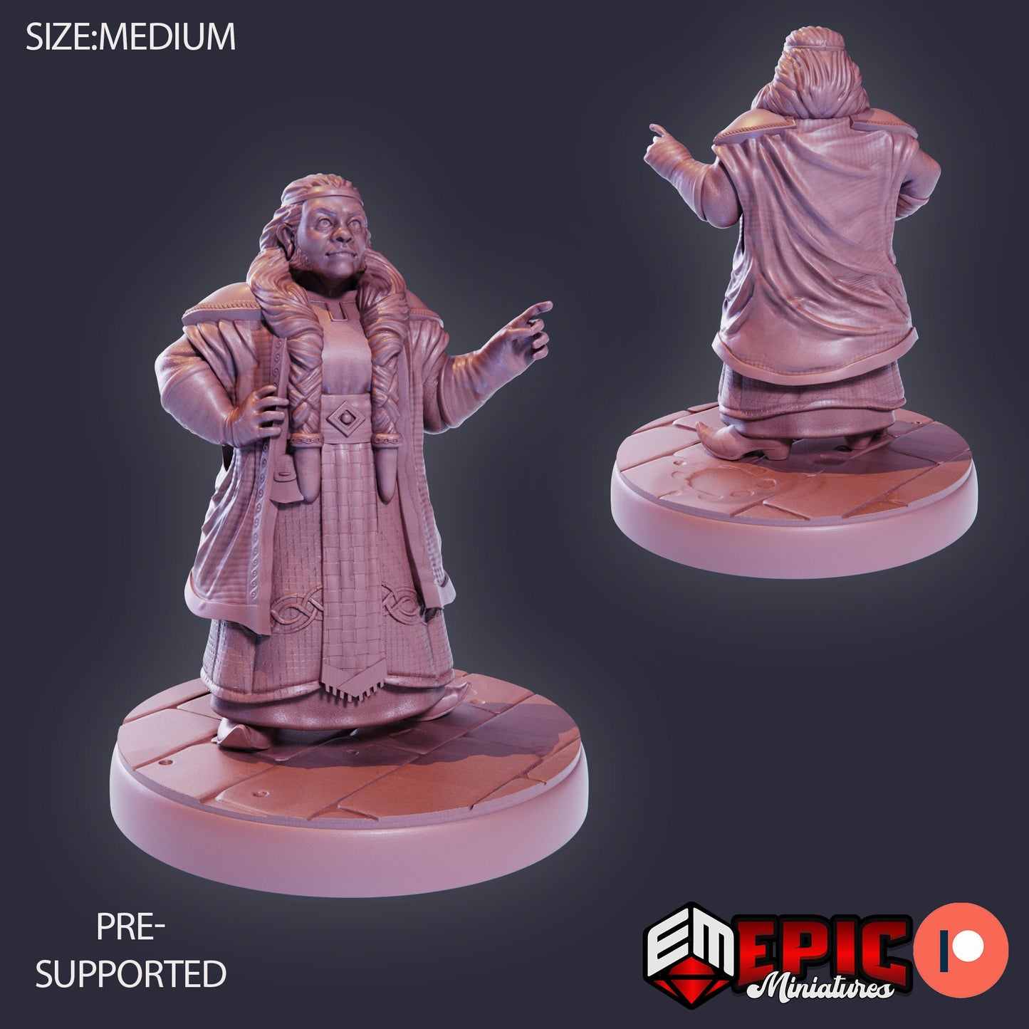 Fire Dwarf Female (3 Variants) - Epic Miniatures