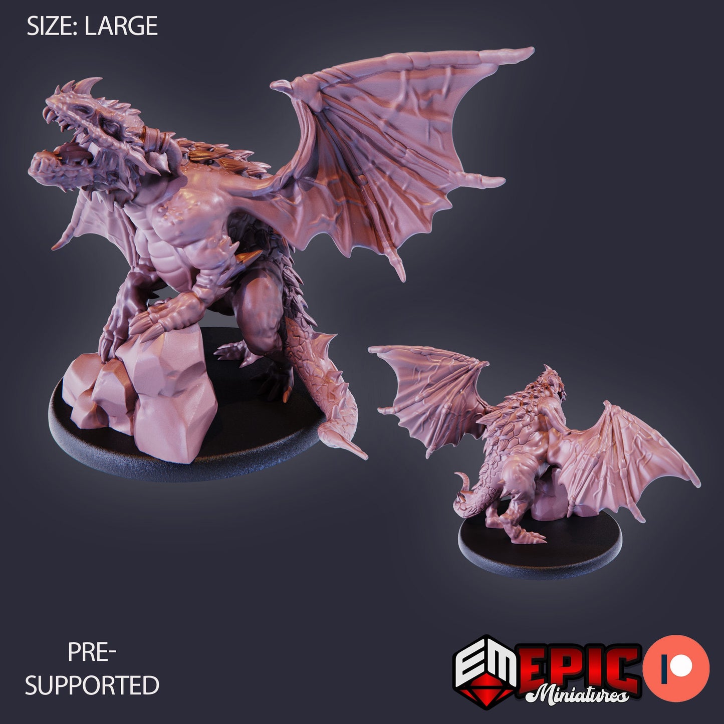 Cave Dragon (3 Variants) - Epic Miniatures