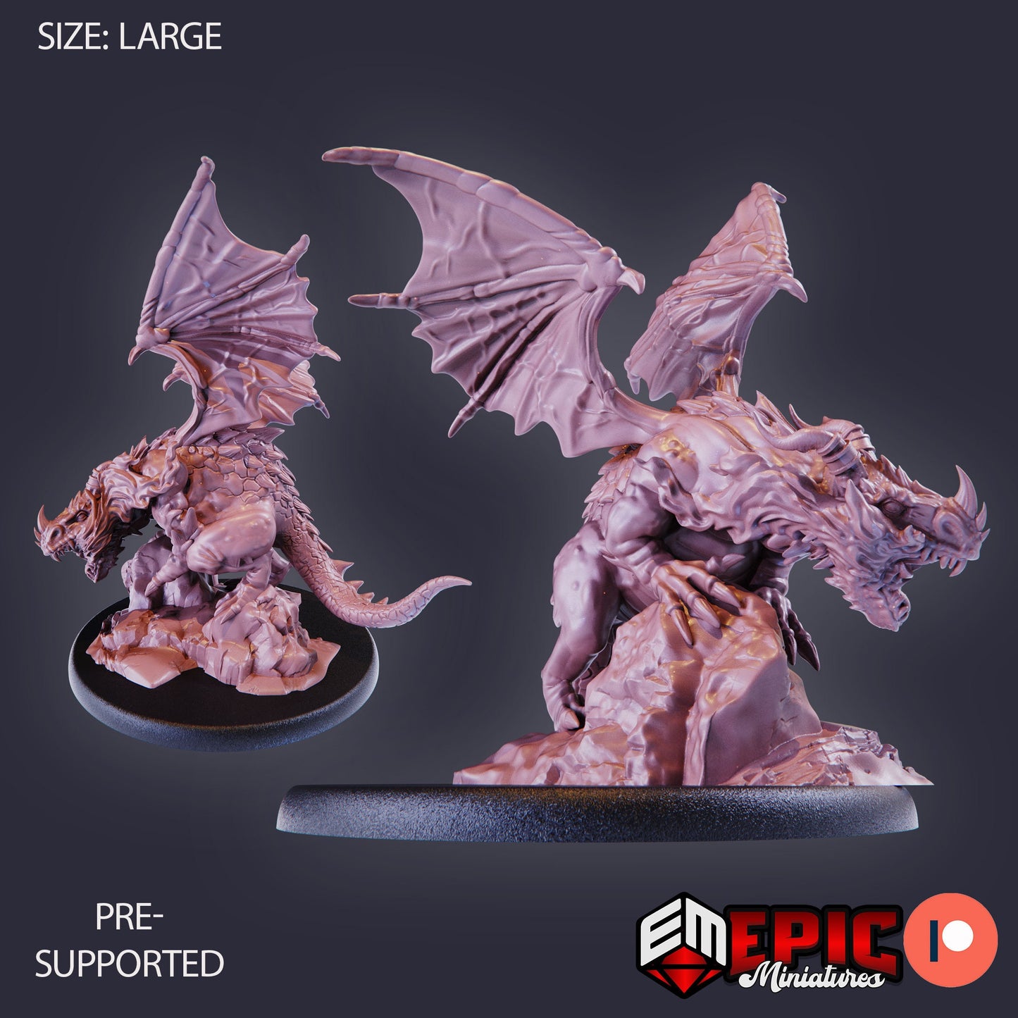 Cave Dragon (3 Variants) - Epic Miniatures