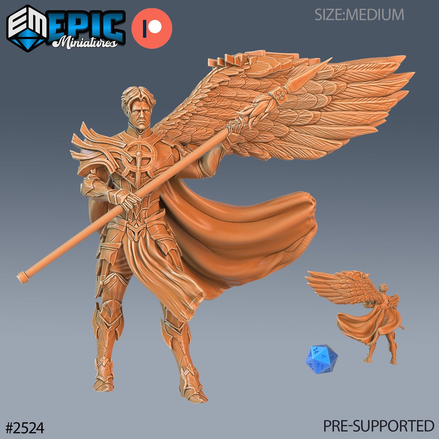 Half Angel Paladin (3 Variants Available) - Epic Miniatures
