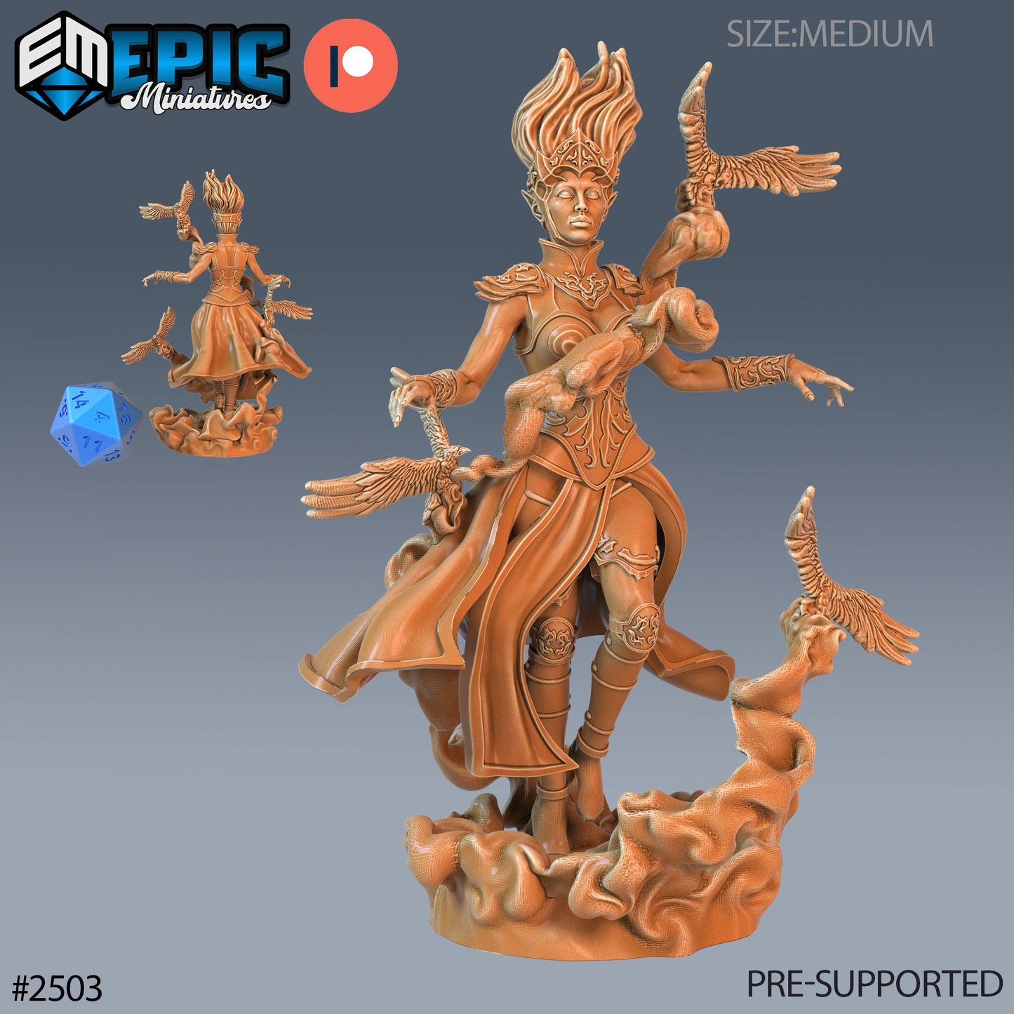Wind Genasi Female (3 Variants Available) - Epic Miniatures
