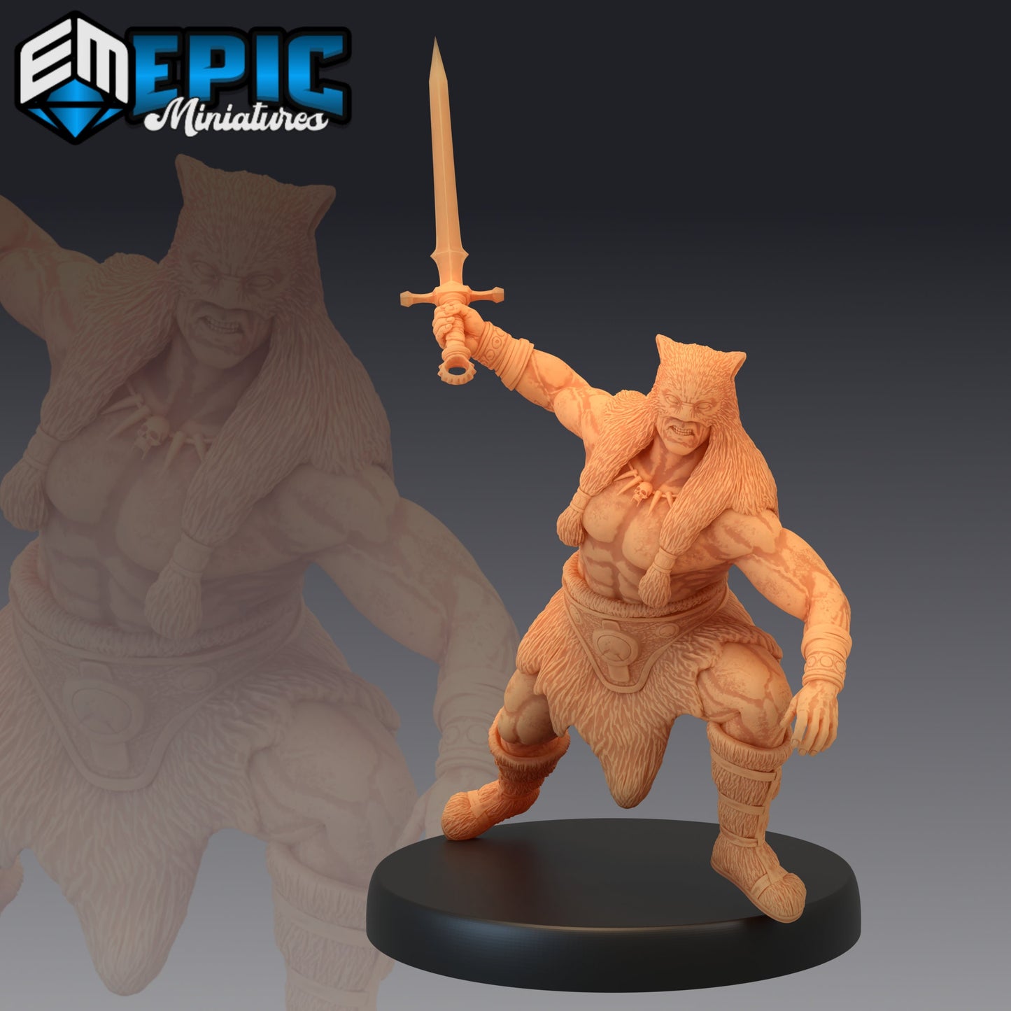 Barbarian Champion (3 Variants Available) - Epic Miniatures