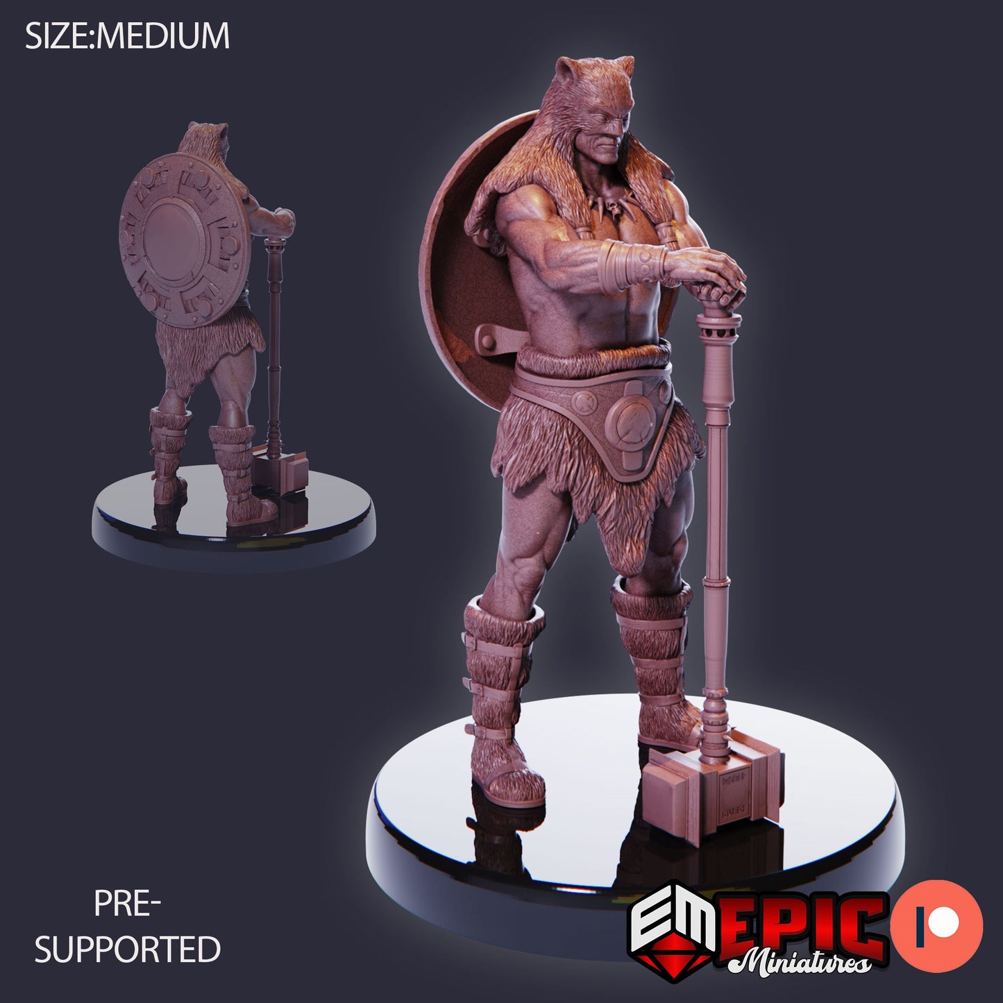 Barbarian Champion (3 Variants Available) - Epic Miniatures
