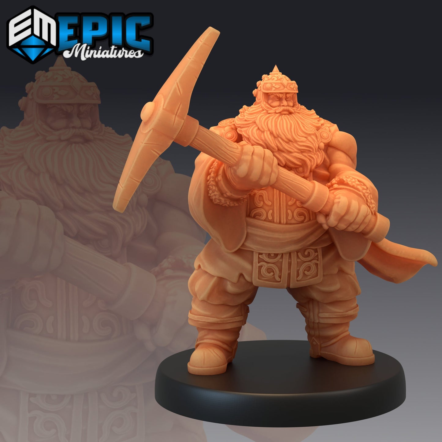 Fire Dwarf Male (3 Variants) - Epic Miniatures