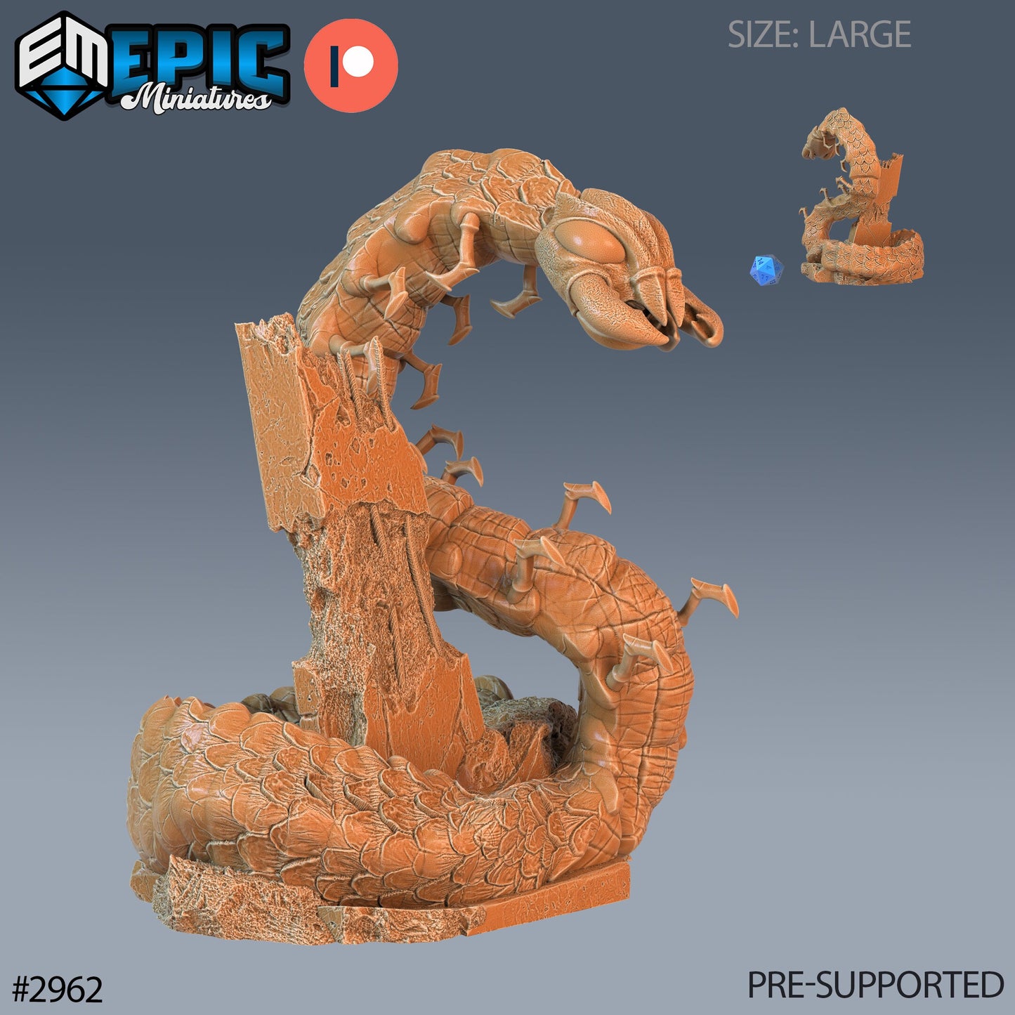 Cave Centipede (3 Variants Available) - Epic Miniatures