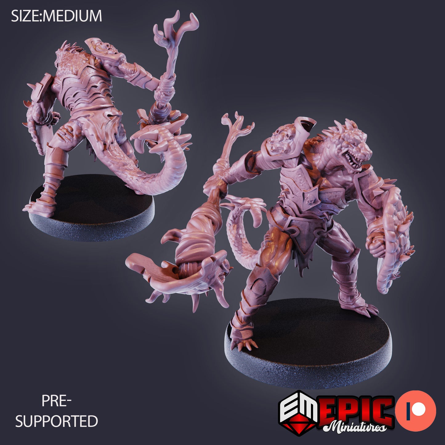 Lizardfolk Warrior (3 Variants Available) - Epic Miniatures