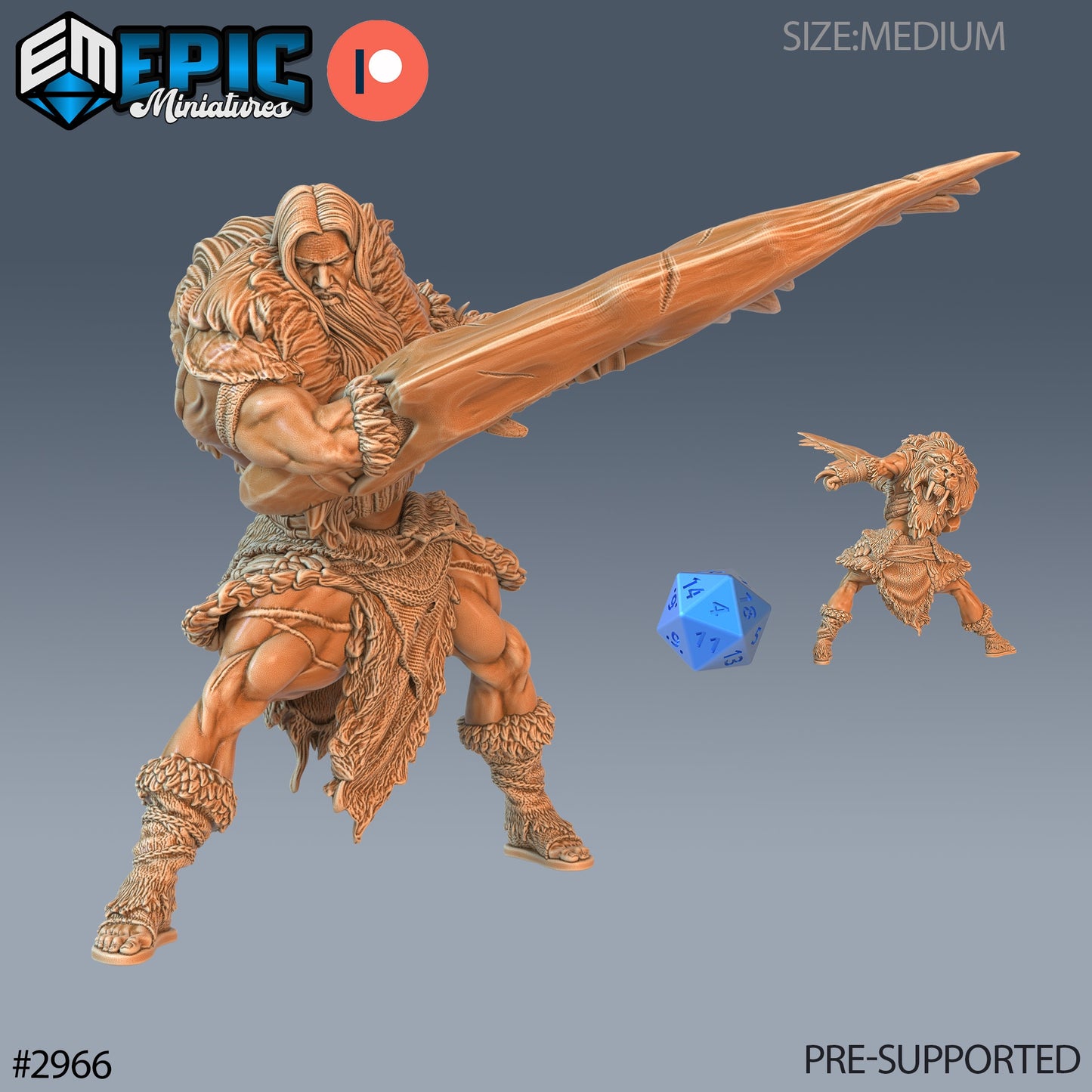 Caveman Barbarian (3 Variants Available) - Epic Miniatures