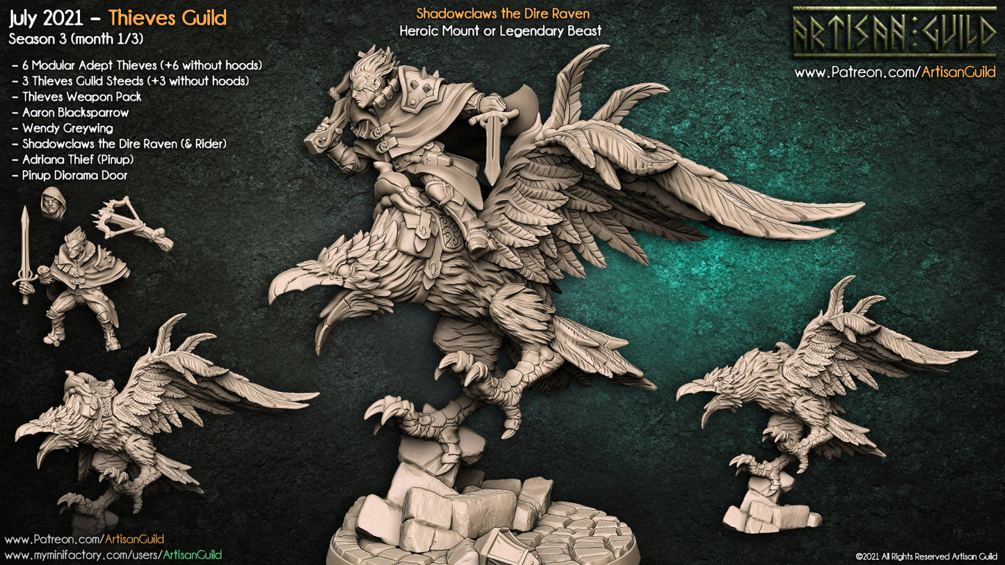 Aaron Blacksparrow riding a Dire Raven - Artisan Guild