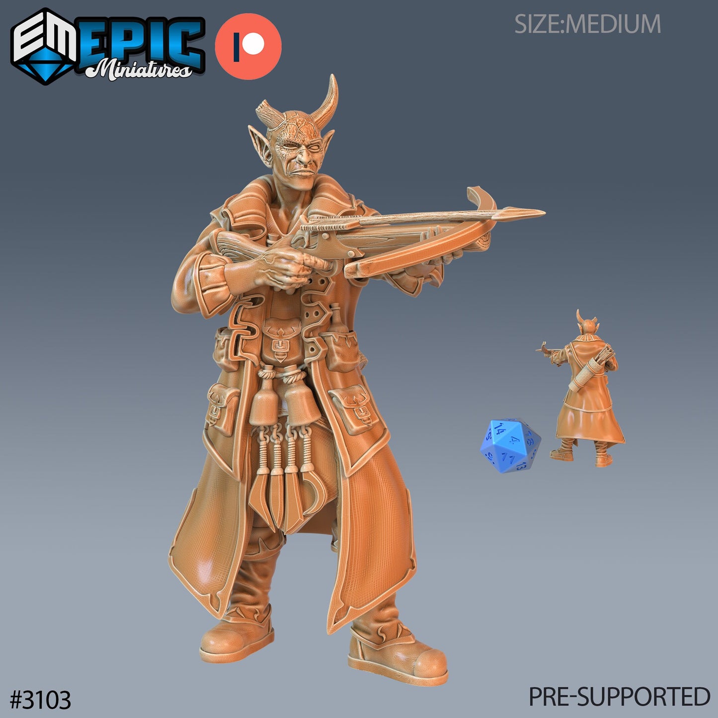 Tiefling Rogue Player Character (3 Variants Available) - Epic Miniatures