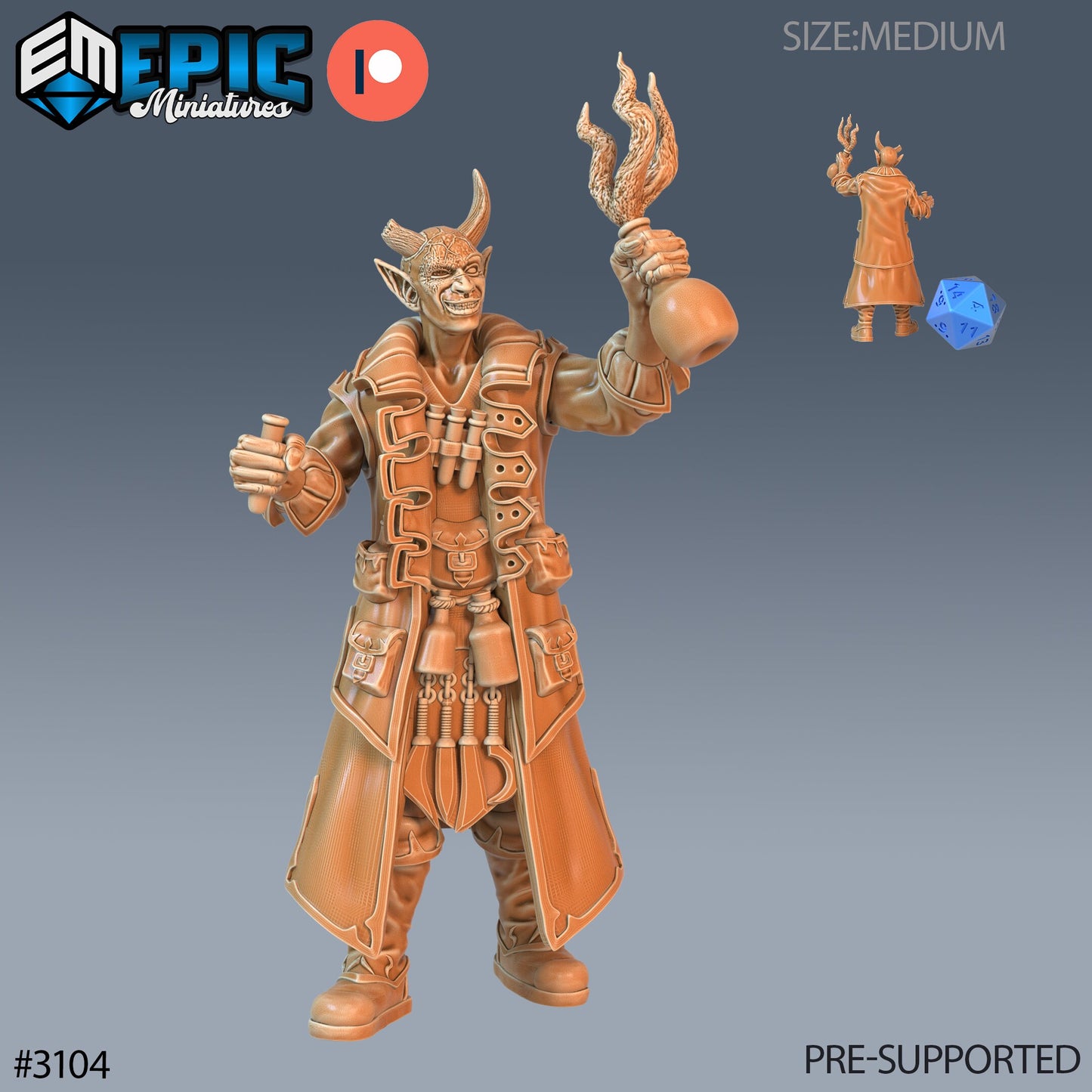 Tiefling Rogue Player Character (3 Variants Available) - Epic Miniatures