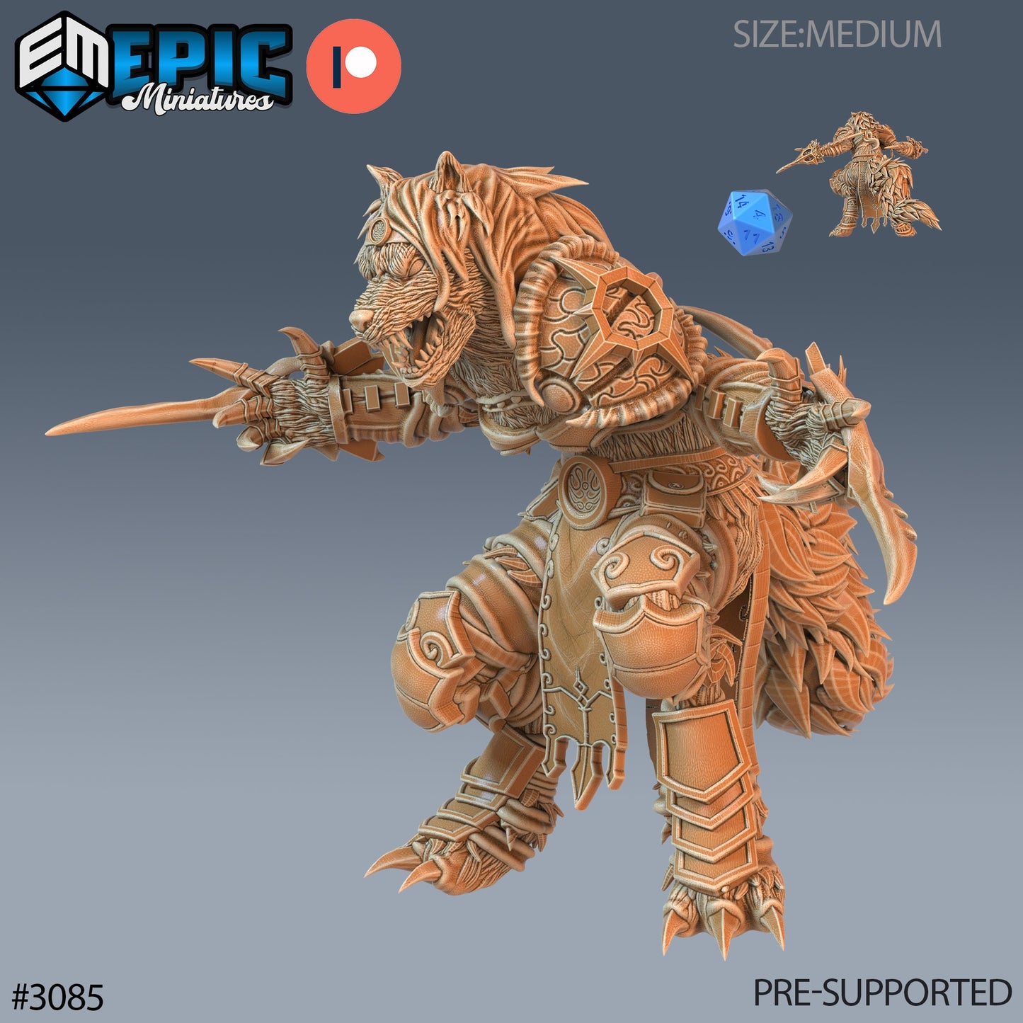 Werewolf Adventurer - Female (3 Variants Available) - Epic Miniatures
