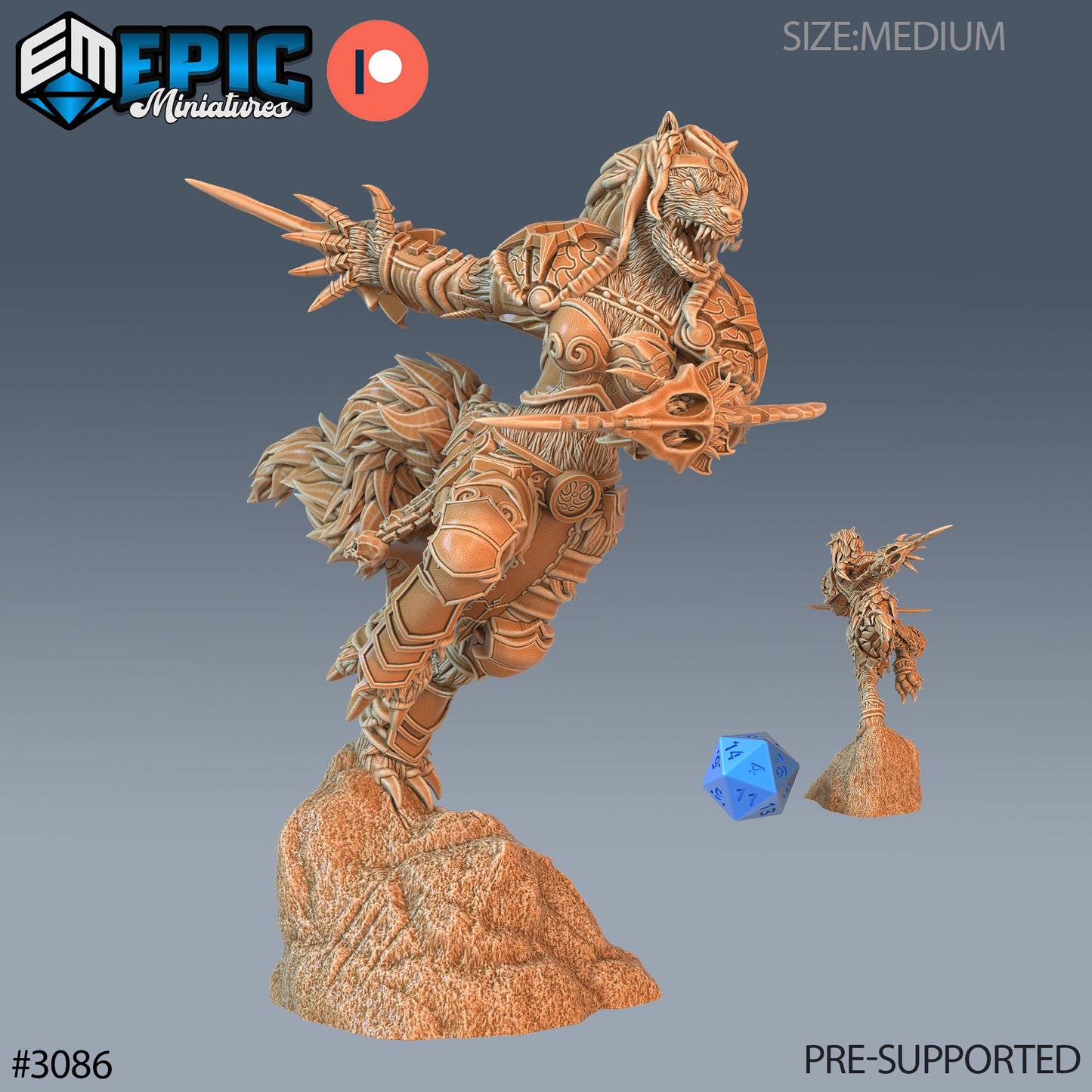 Werewolf Adventurer - Female (3 Variants Available) - Epic Miniatures