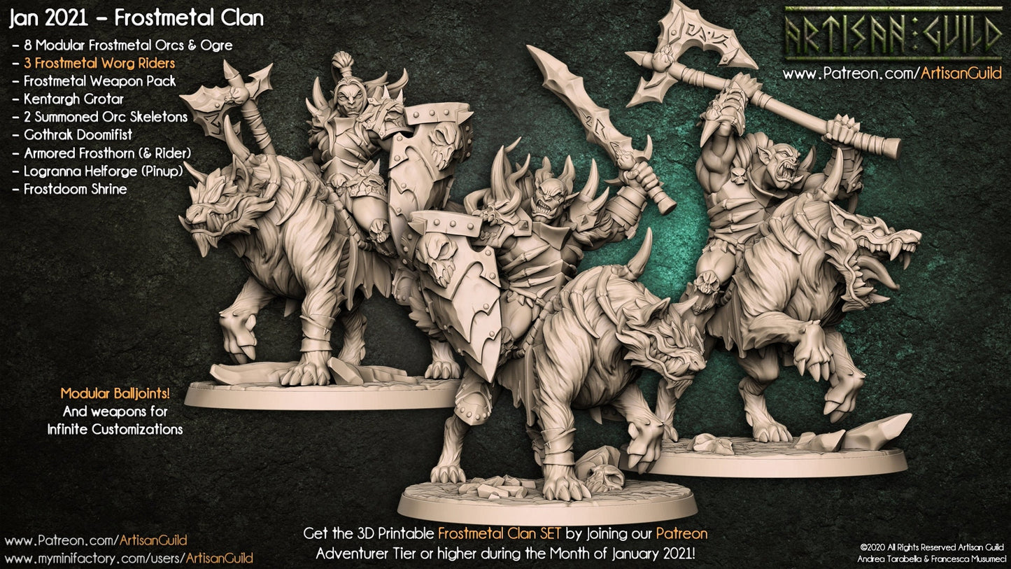 Frostmetal Worg Riders (3 Variants Available) - Artisan Guild