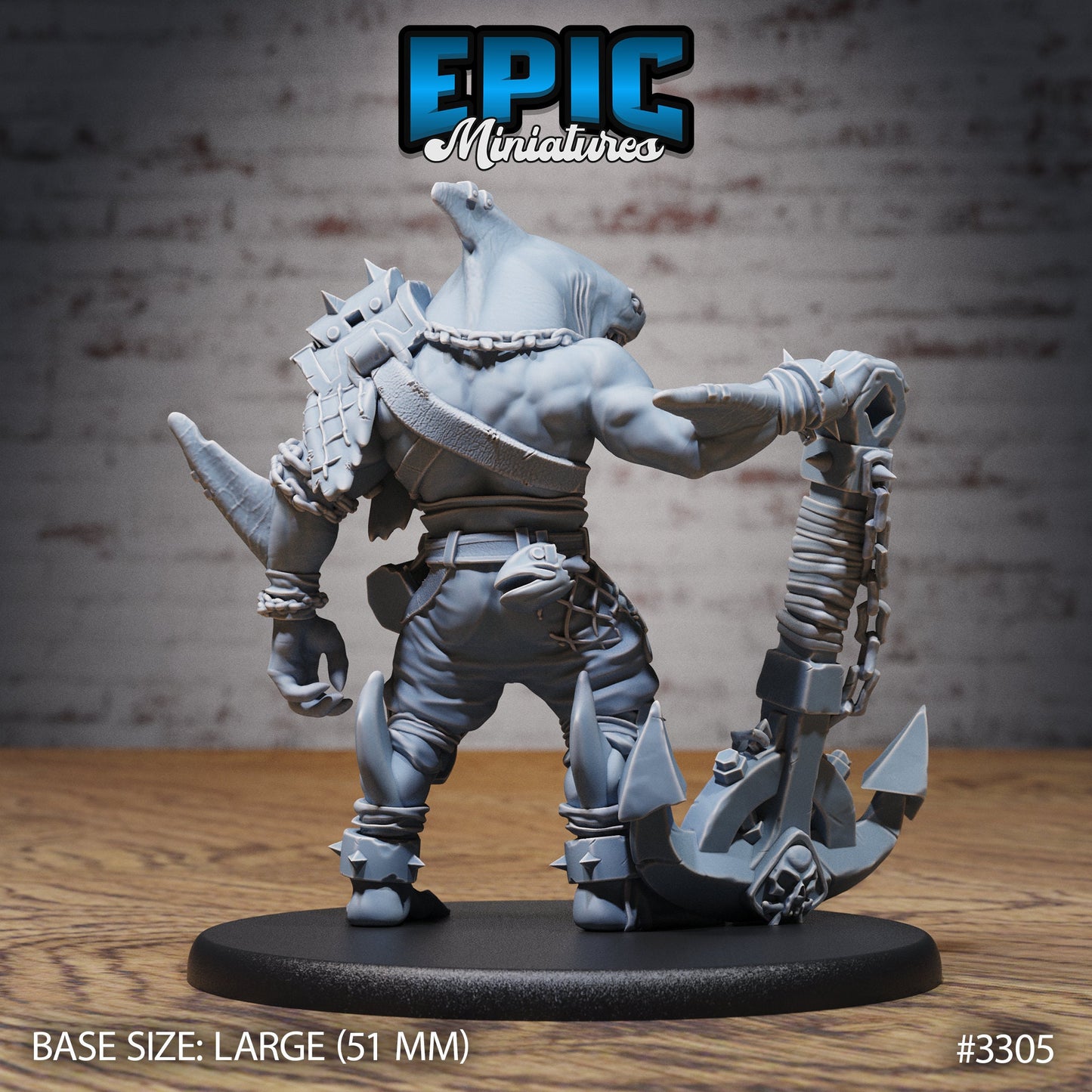Sharkfolk Anchor Pirate (3 Variants Available) - Epic Miniatures
