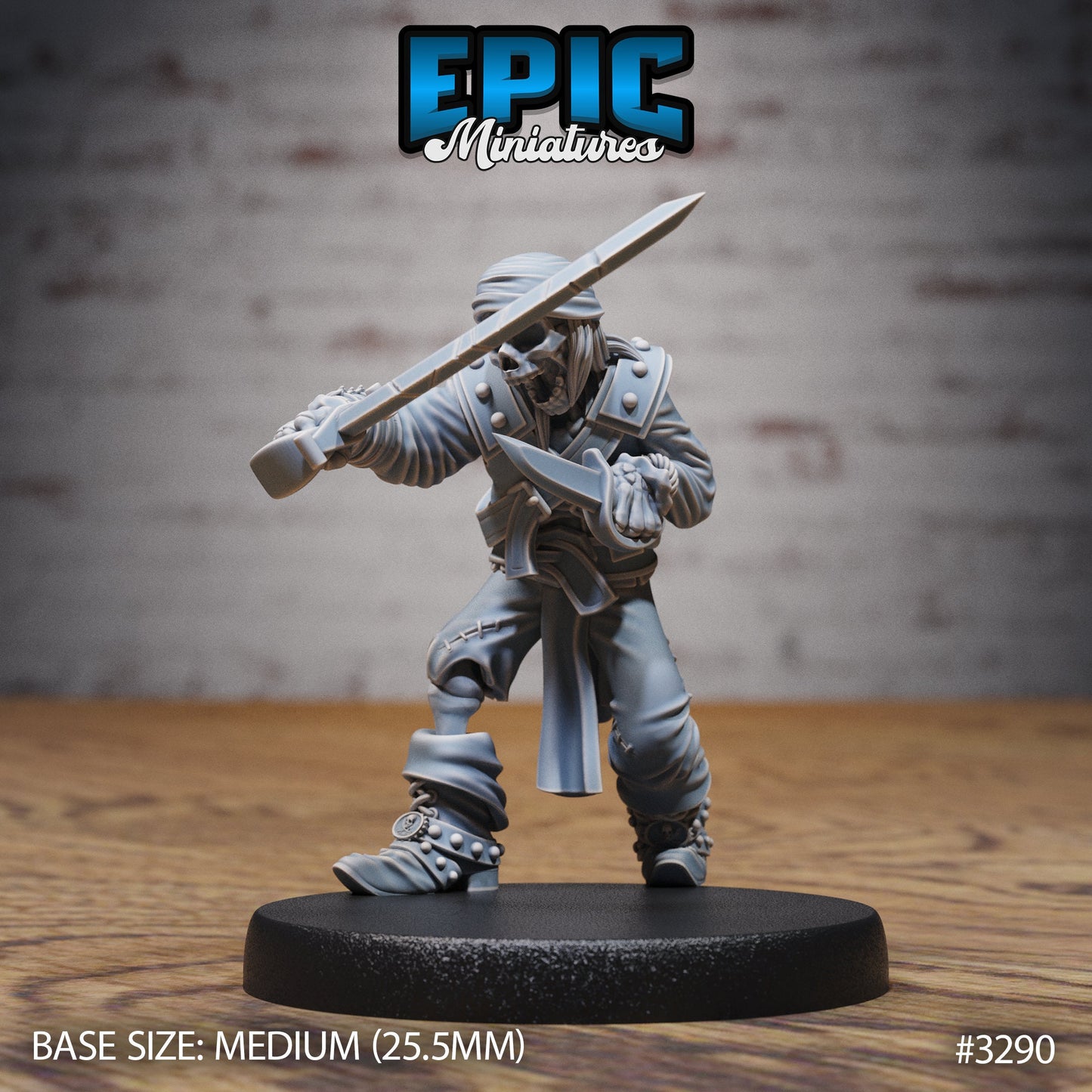 Undead Pirate Crew, Set 2 (4 Variants Available) - Epic Miniatures