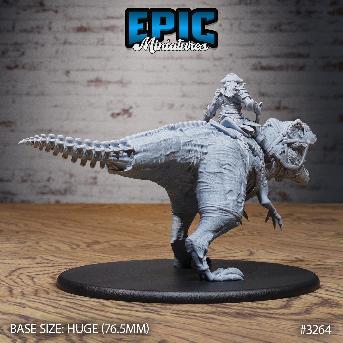 Cursed Captain riding a Zombie T-Rex - Epic Miniatures