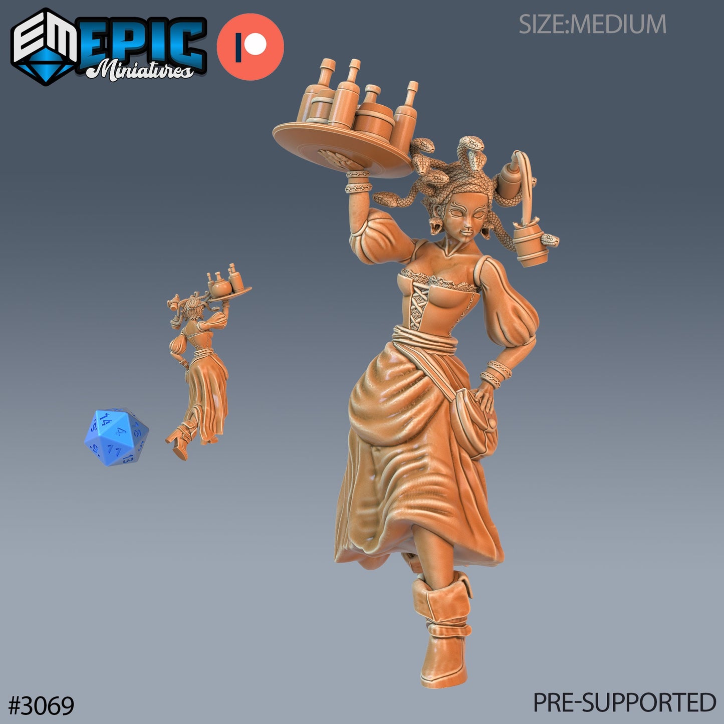 Gorgon Waitress (3 Variants Available) - Epic Miniatures