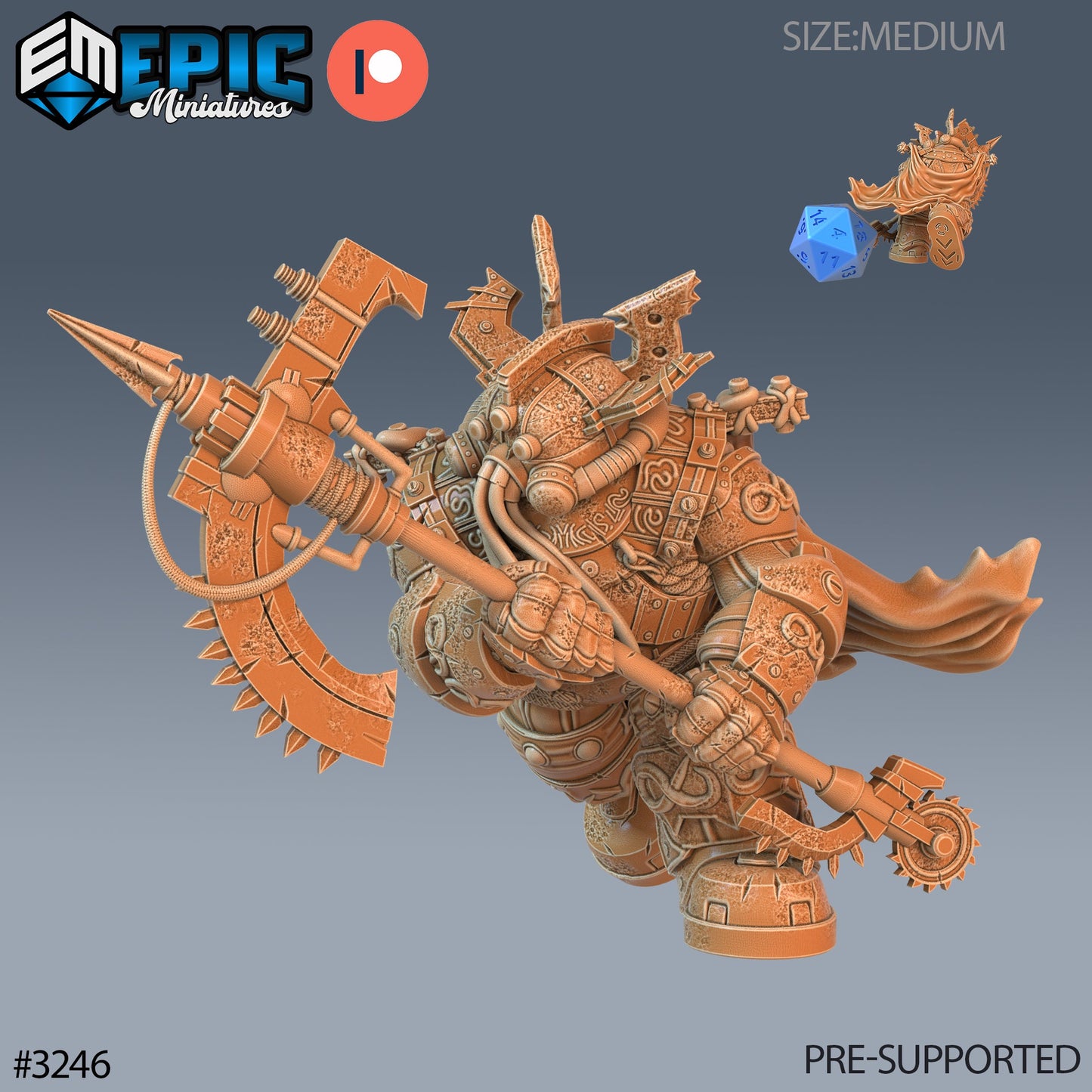 Diving Dwarf Adventurer (3 Variants Available) - Epic Miniatures