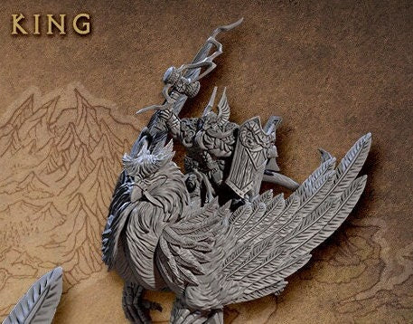 King Alvar riding a Gryphon King - Artisan Guild