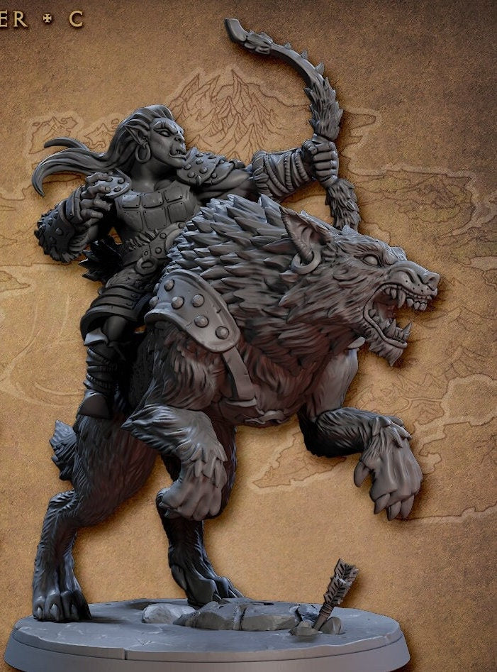 Orr'Ug Dire Wolf Rider C (3 Variants Available) - Artisan Guild