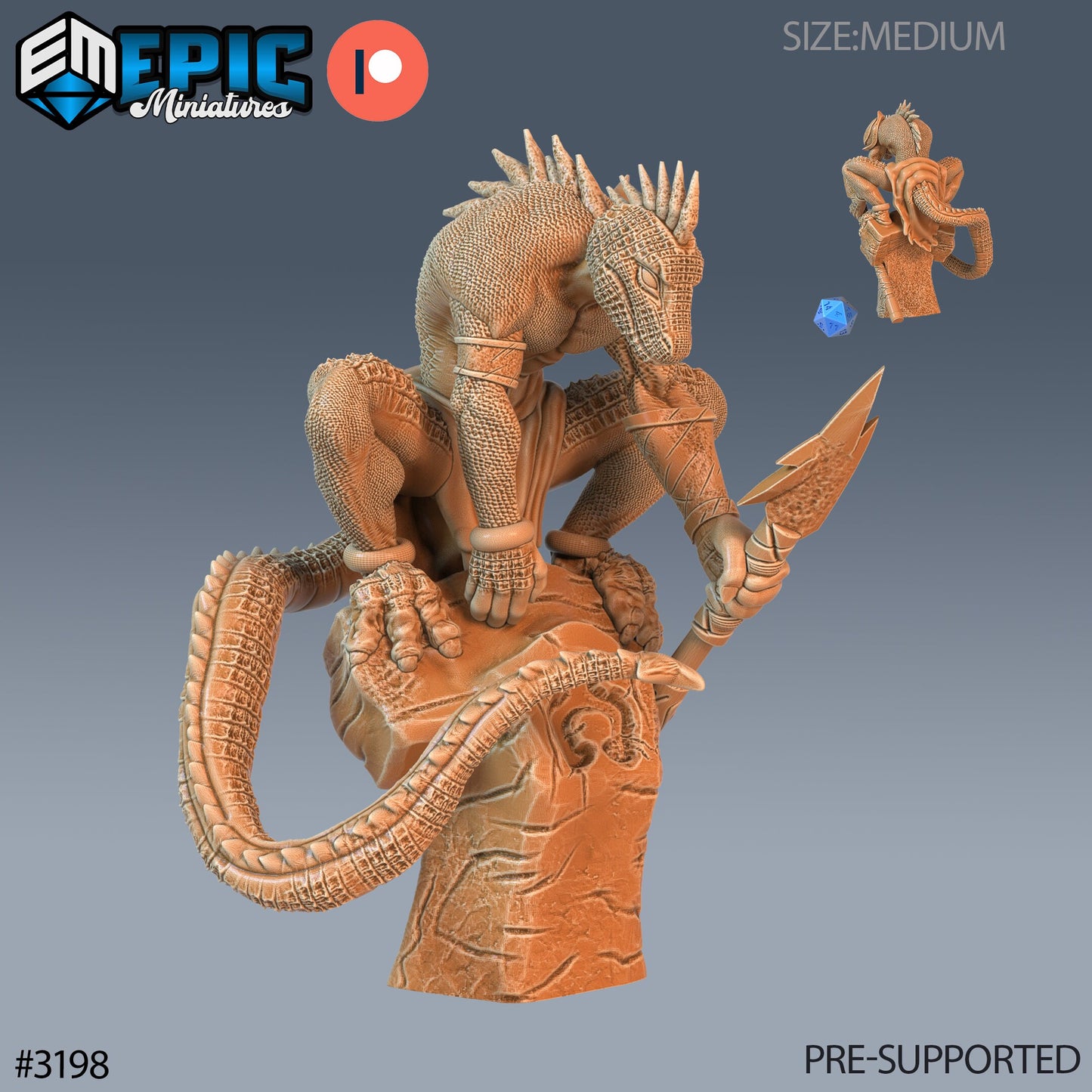 Lizardfolk Human Hunter (3 Variants Available) - Epic Miniatures