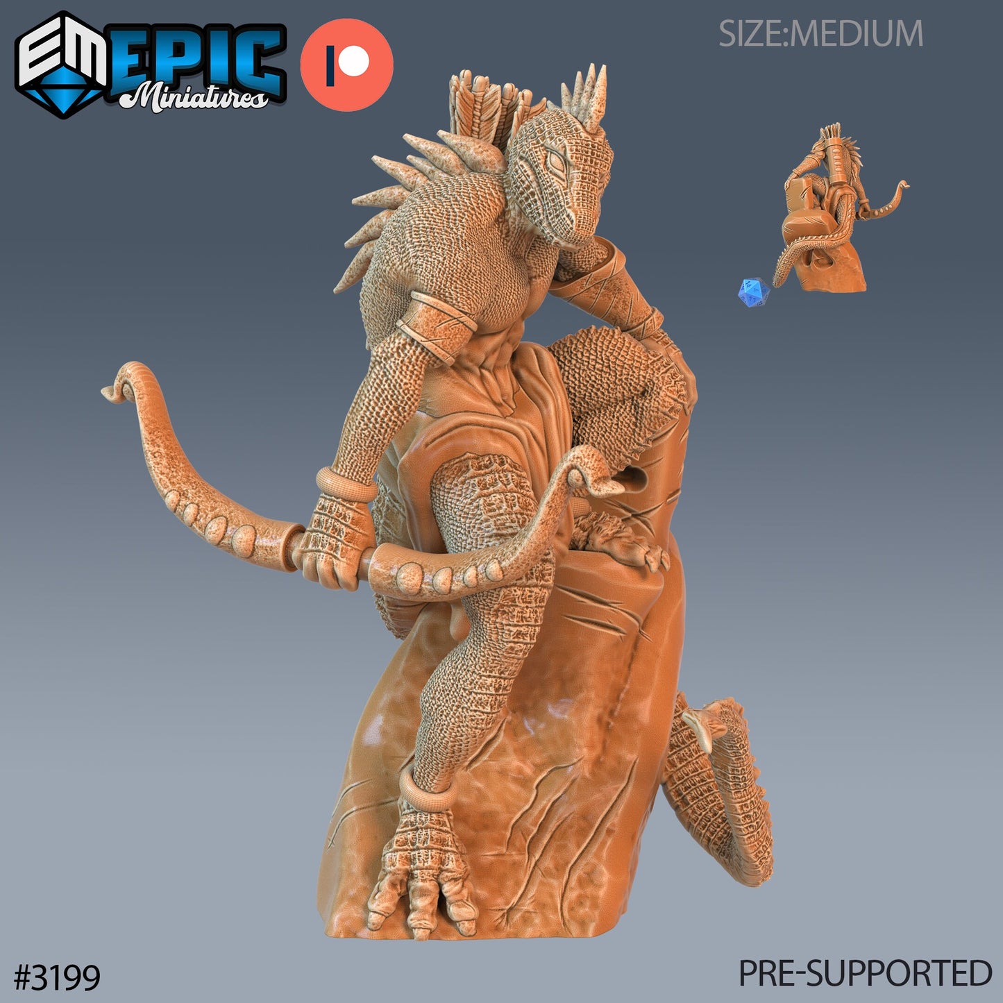 Lizardfolk Human Hunter (3 Variants Available) - Epic Miniatures
