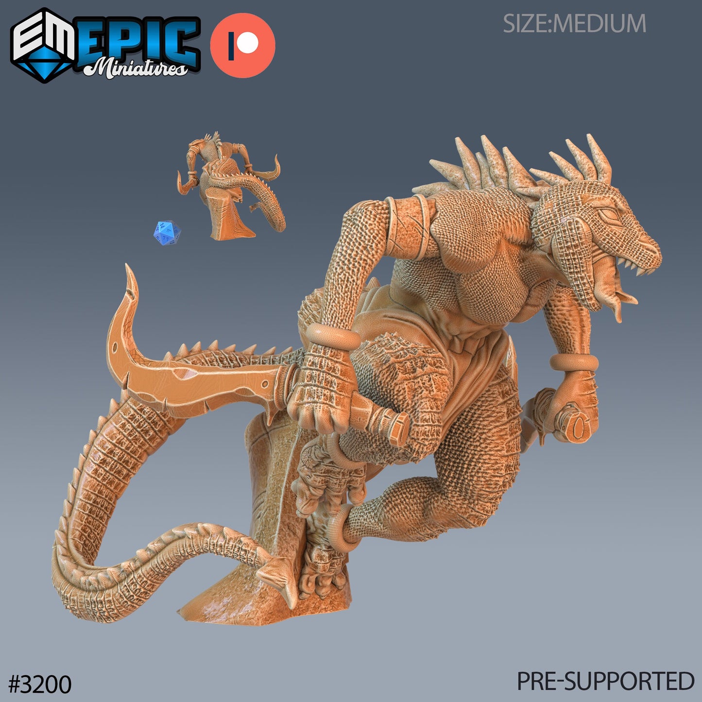 Lizardfolk Human Hunter (3 Variants Available) - Epic Miniatures