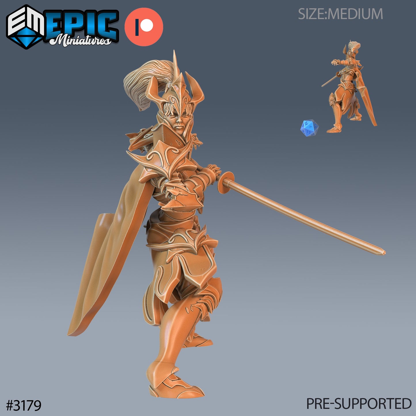 Hunters Guild Female Knight (3 Variants Available) - Epic Miniatures