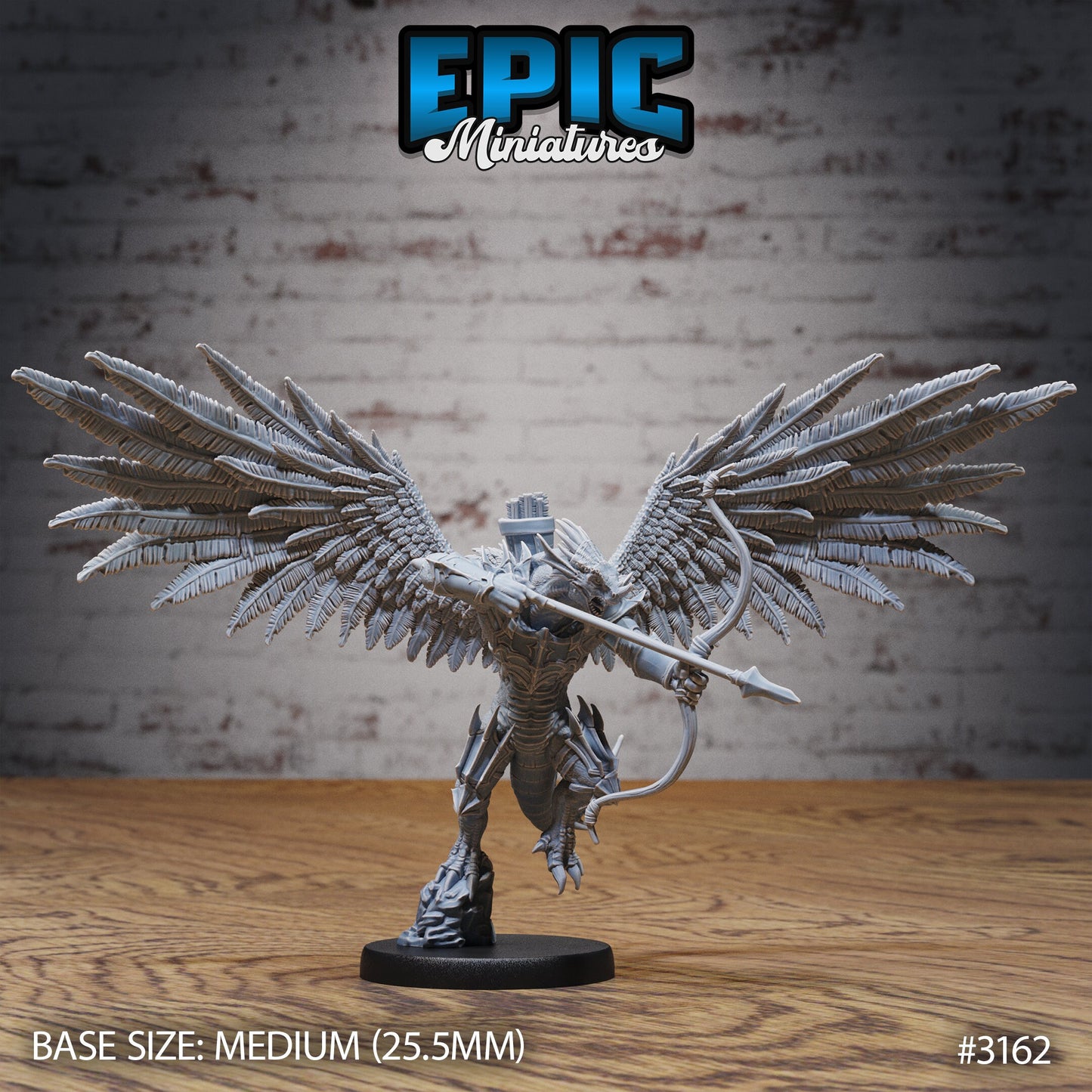 Winged Half Dragon - Feathered Wings (5 Variants Available) - Epic Miniatures
