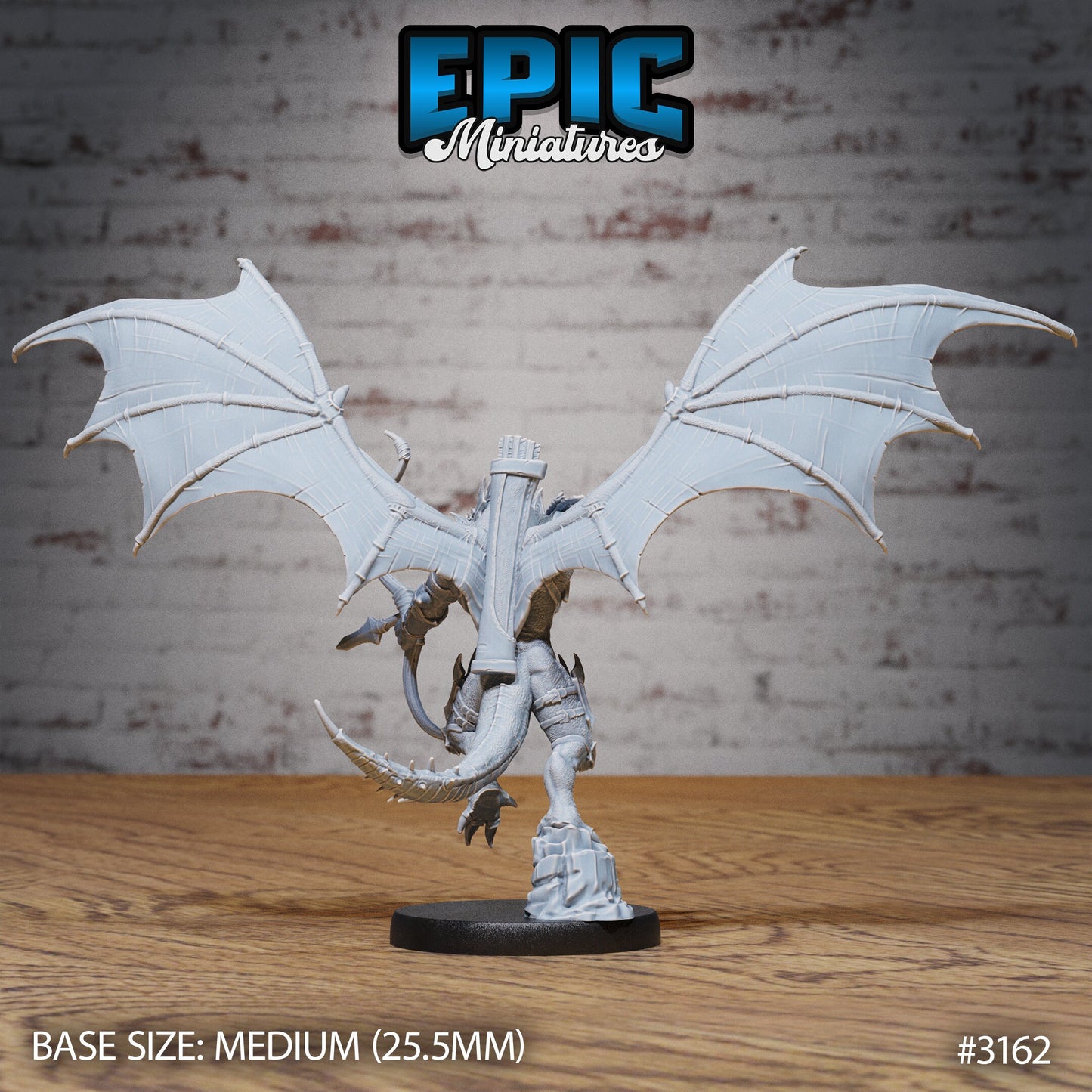Winged Half Dragon - Bat Wings (5 Variants Available) - Epic Miniatures