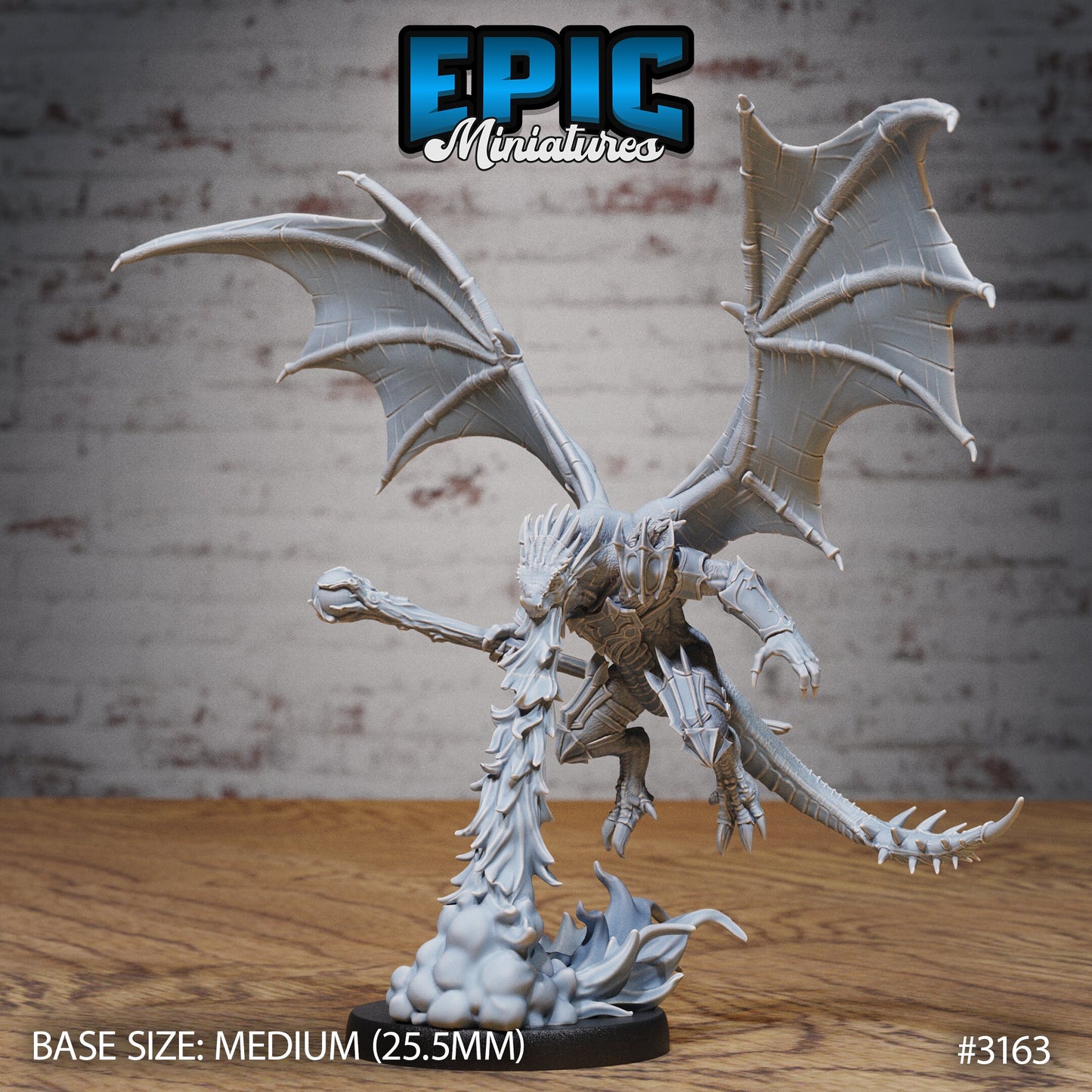 Winged Half Dragon - Bat Wings (5 Variants Available) - Epic Miniatures