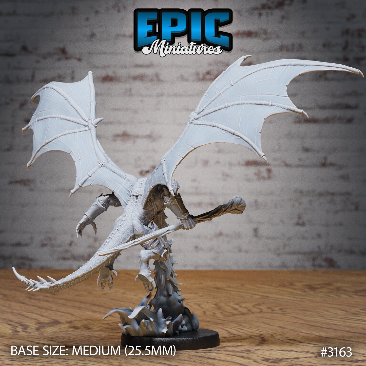 Winged Half Dragon - Bat Wings (5 Variants Available) - Epic Miniatures