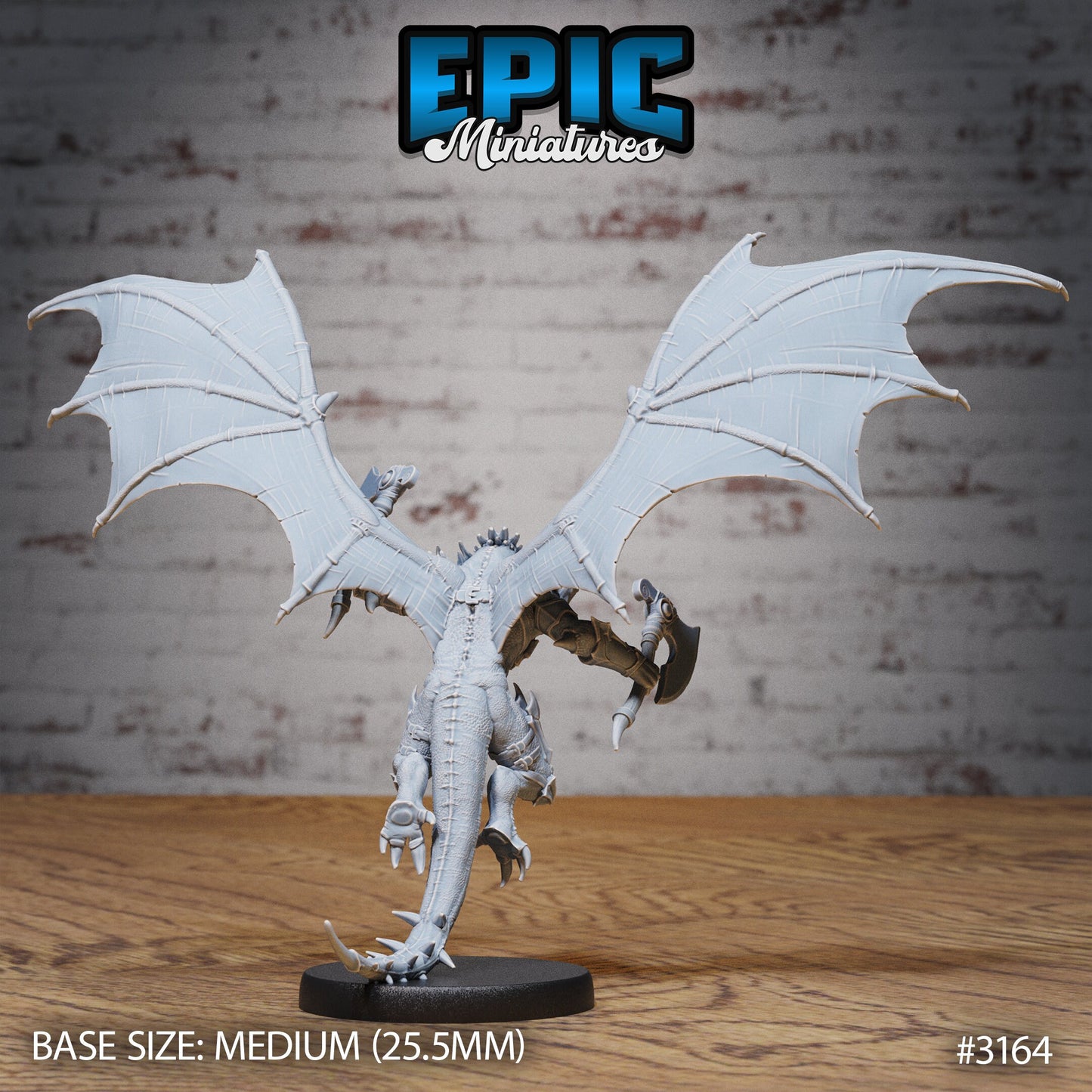 Winged Half Dragon - Bat Wings (5 Variants Available) - Epic Miniatures