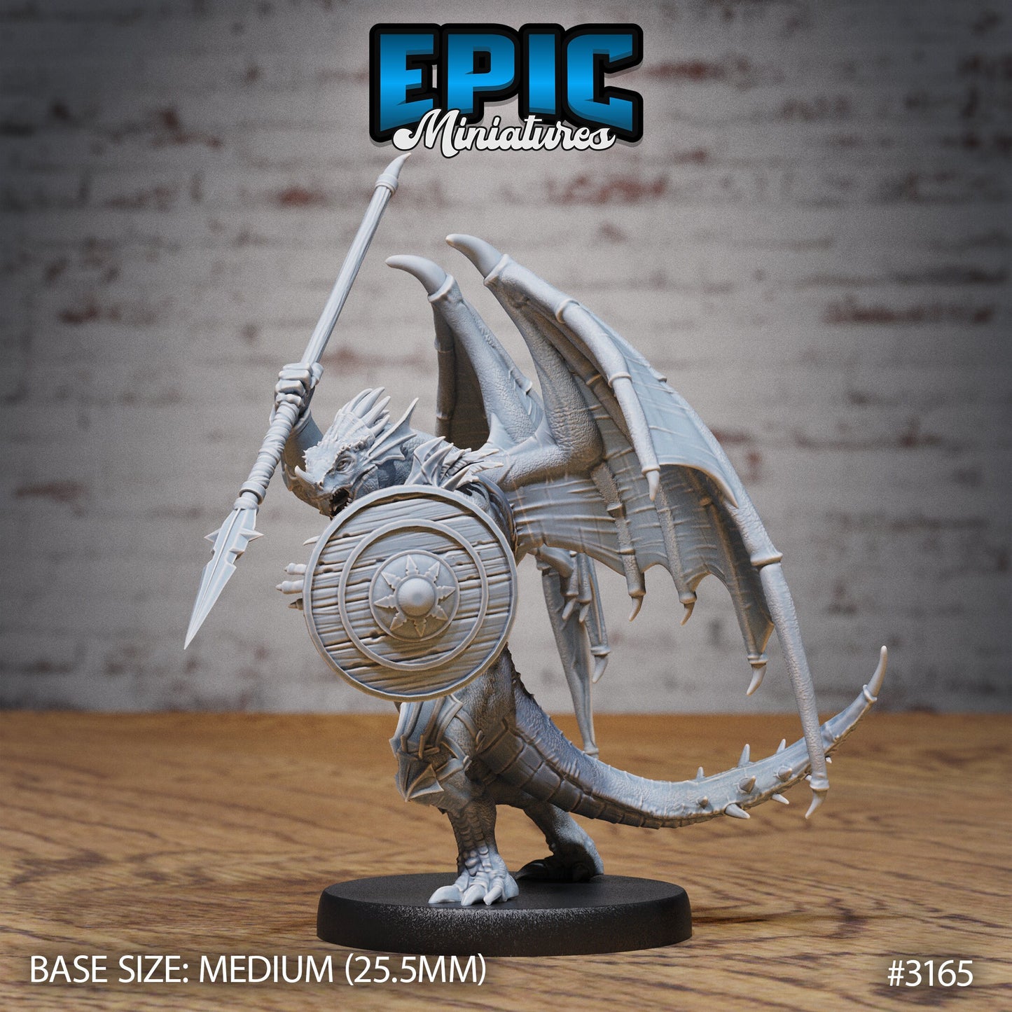 Winged Half Dragon - Bat Wings (5 Variants Available) - Epic Miniatures