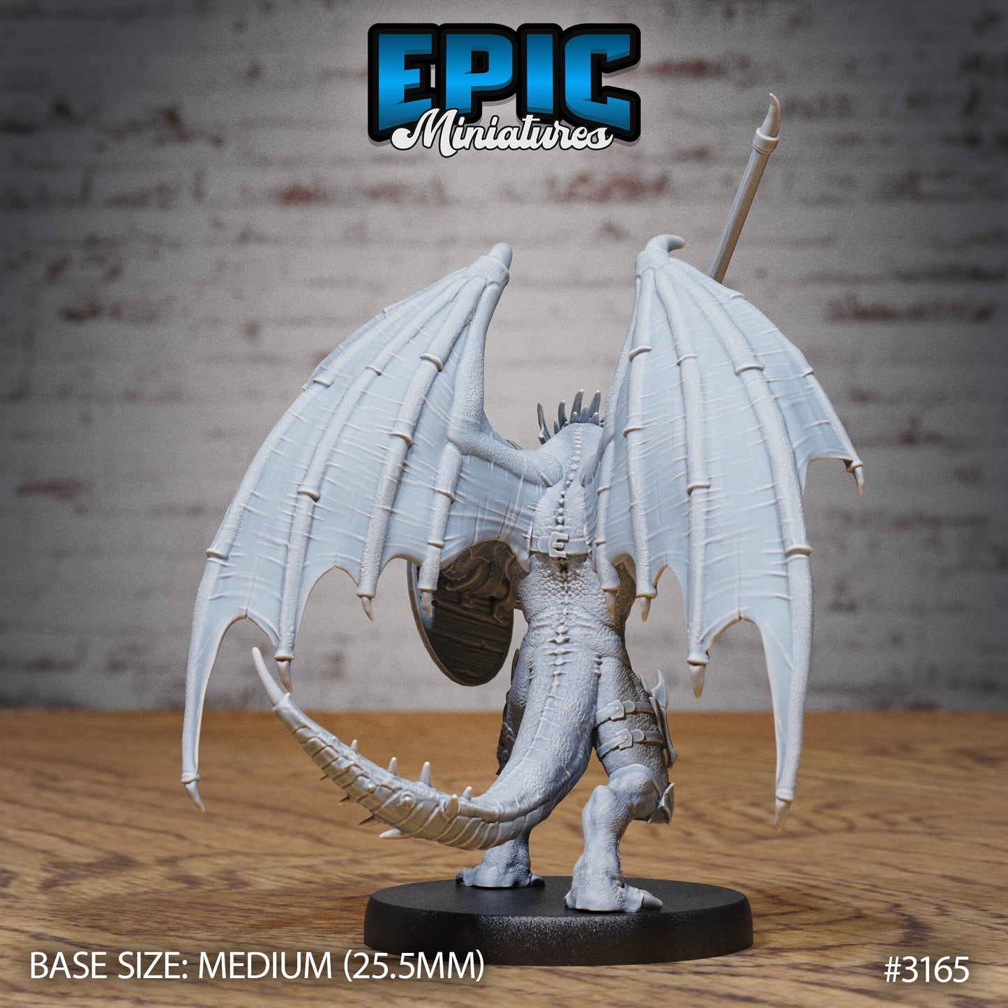 Winged Half Dragon - Bat Wings (5 Variants Available) - Epic Miniatures