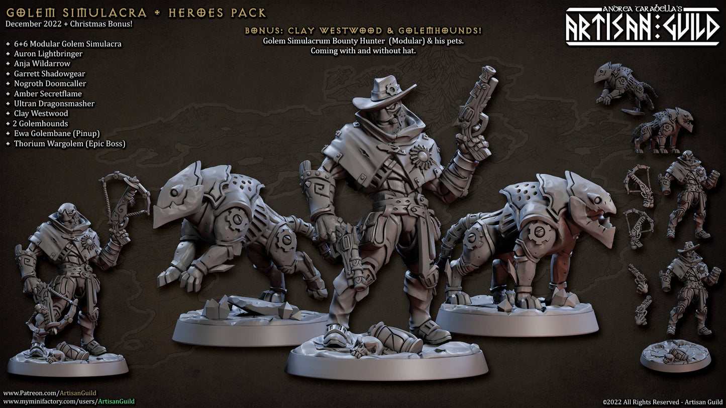 Clay Westwood and Golemhounds (4 Variants Available) - Artisan Guild