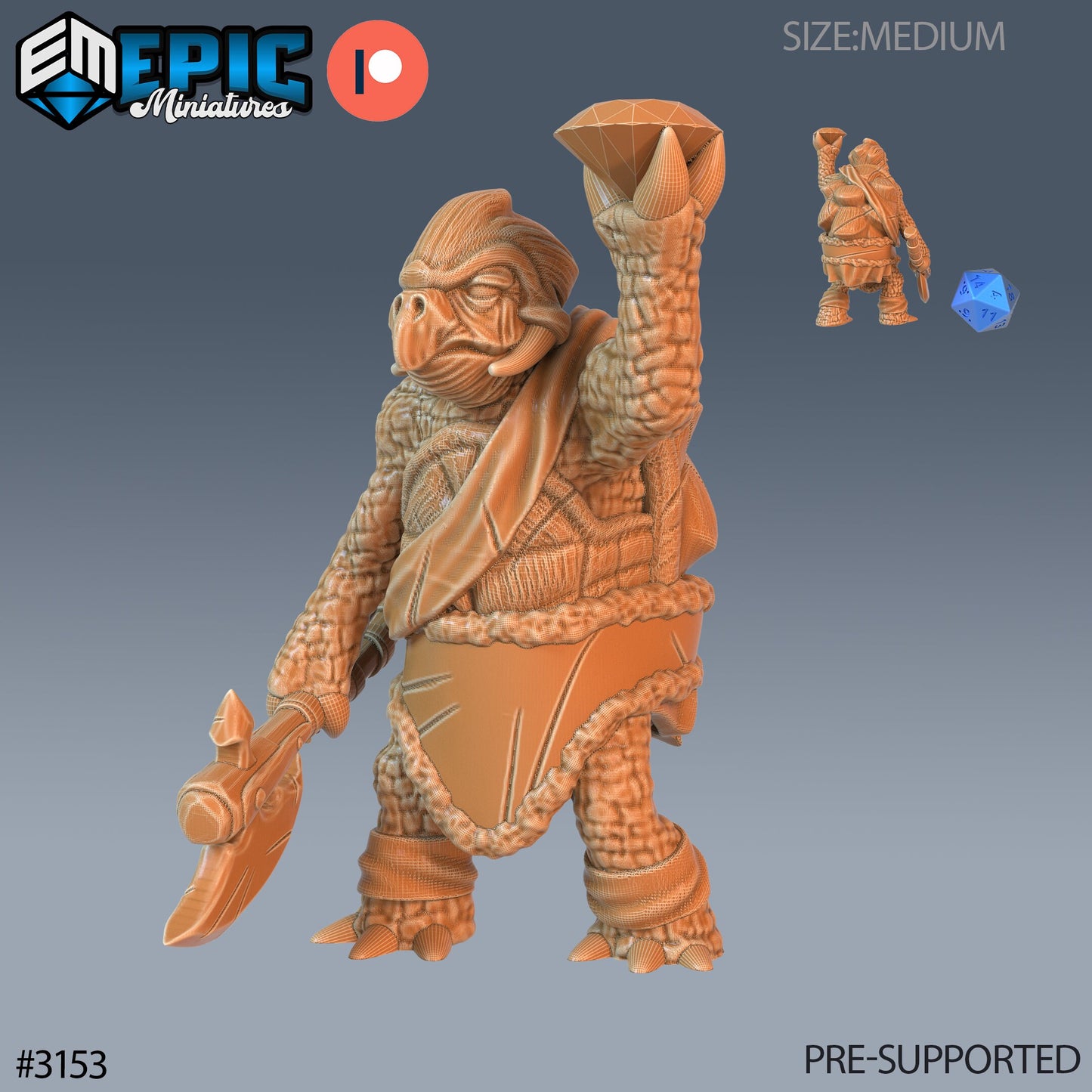 Turtle Folk Tribe 1 (4 Variants Available) - Epic Miniatures