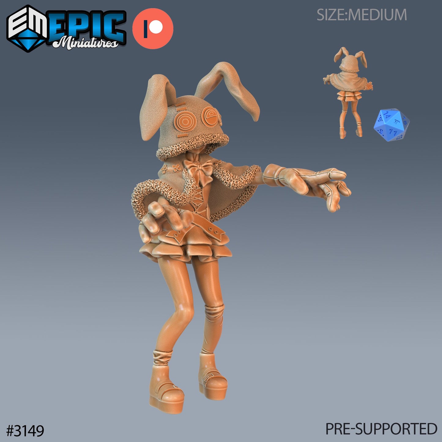 Rabbit Hoodie Girl (3 Variants Available) - Epic Miniatures