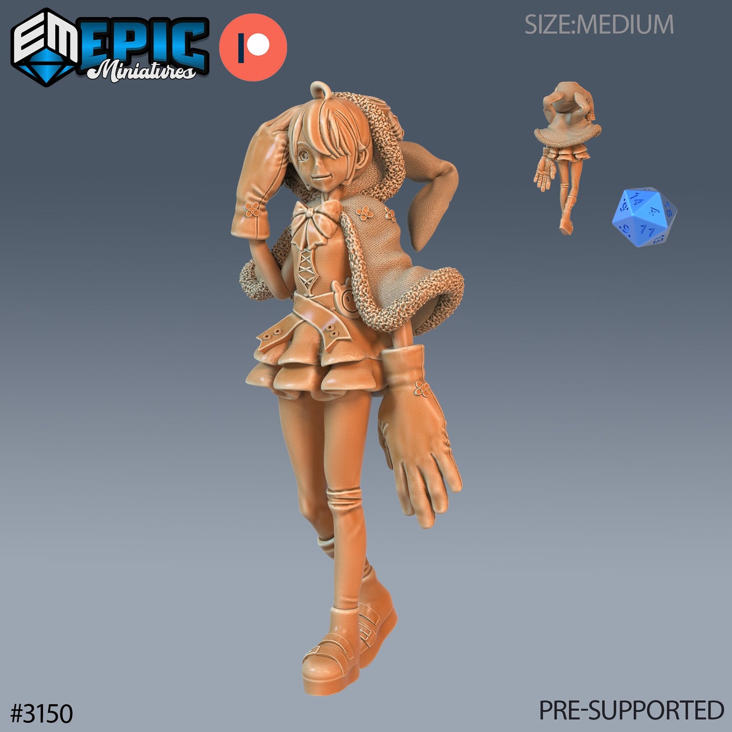 Rabbit Hoodie Girl (3 Variants Available) - Epic Miniatures