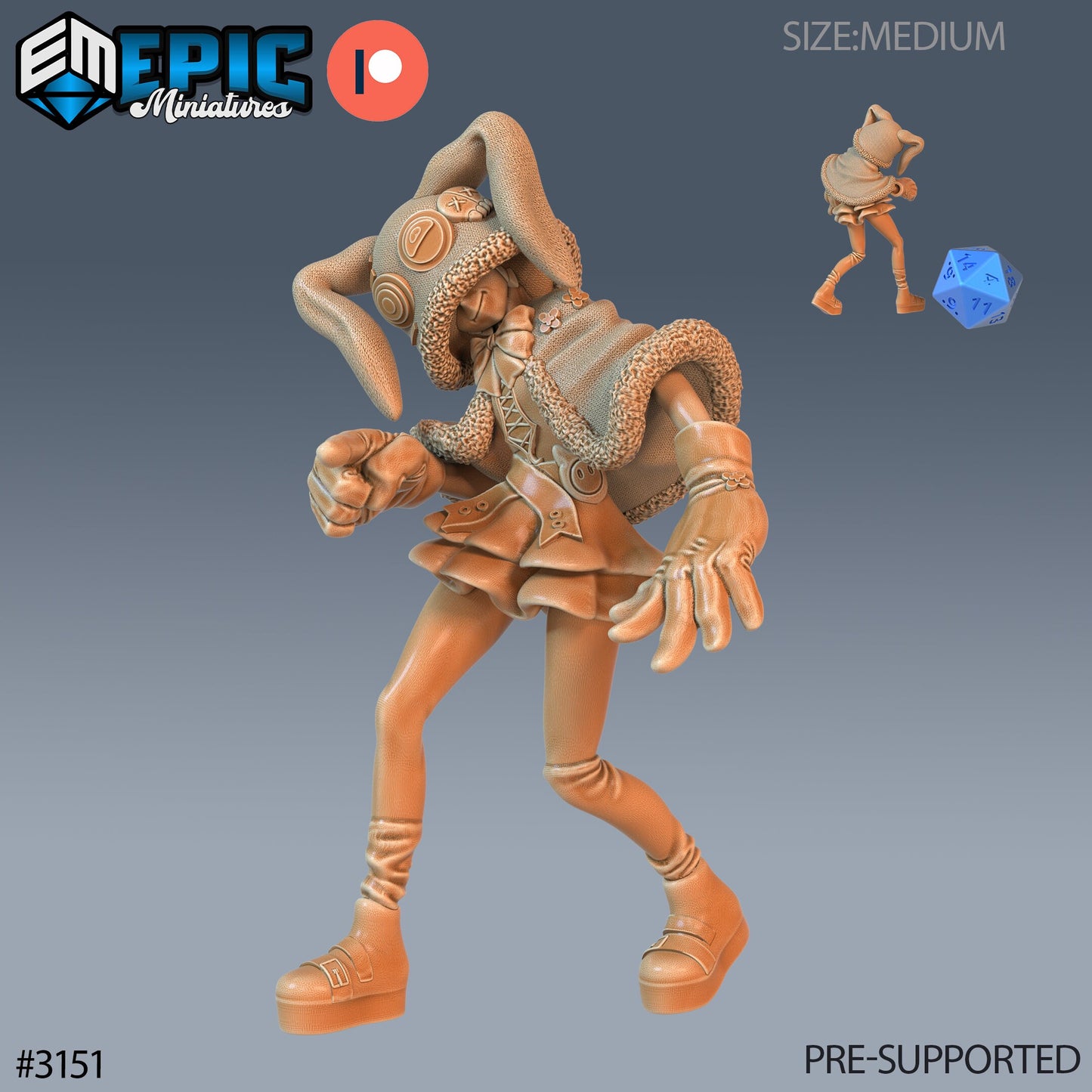 Rabbit Hoodie Girl (3 Variants Available) - Epic Miniatures